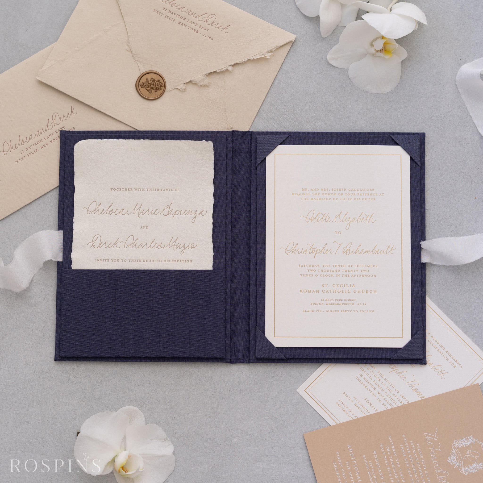 Linen Invitation Folio - Navy