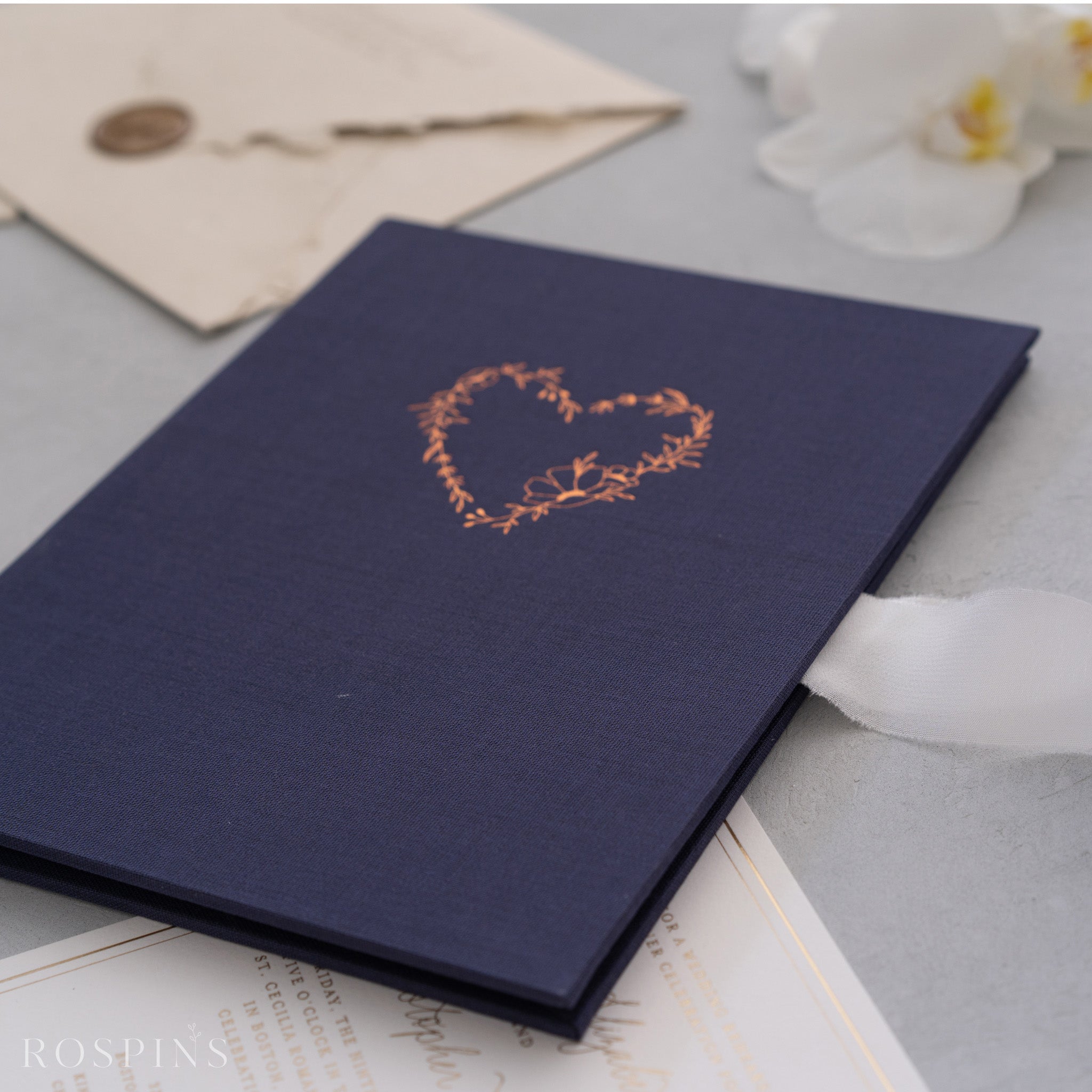 Linen Invitation Folio - Navy
