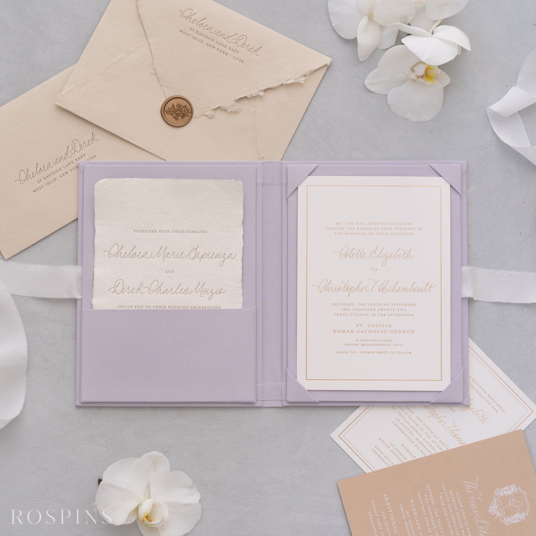 Linen Invitation Folio - Pale Violet