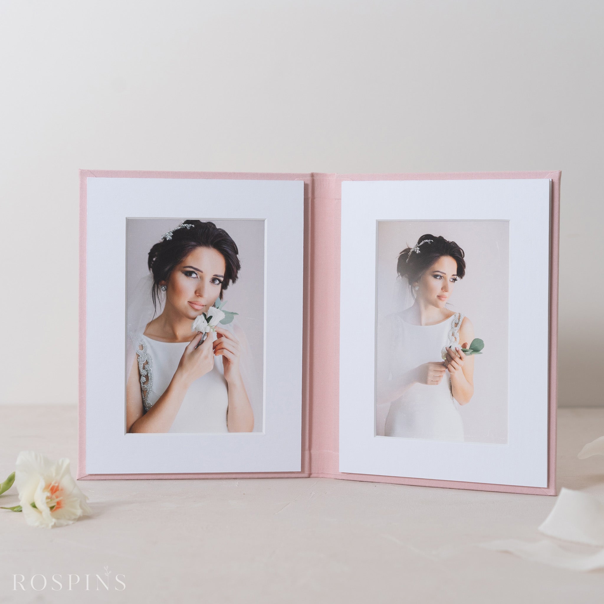 Linen Matted Folio - Blush