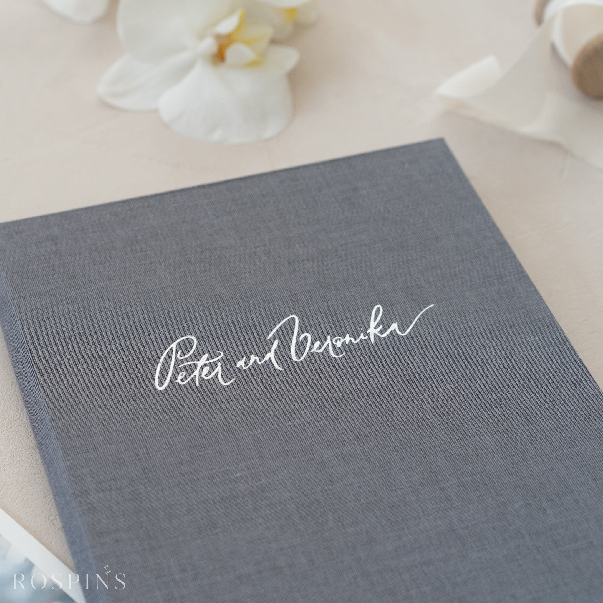 Linen Matted Folio - Dark Grey