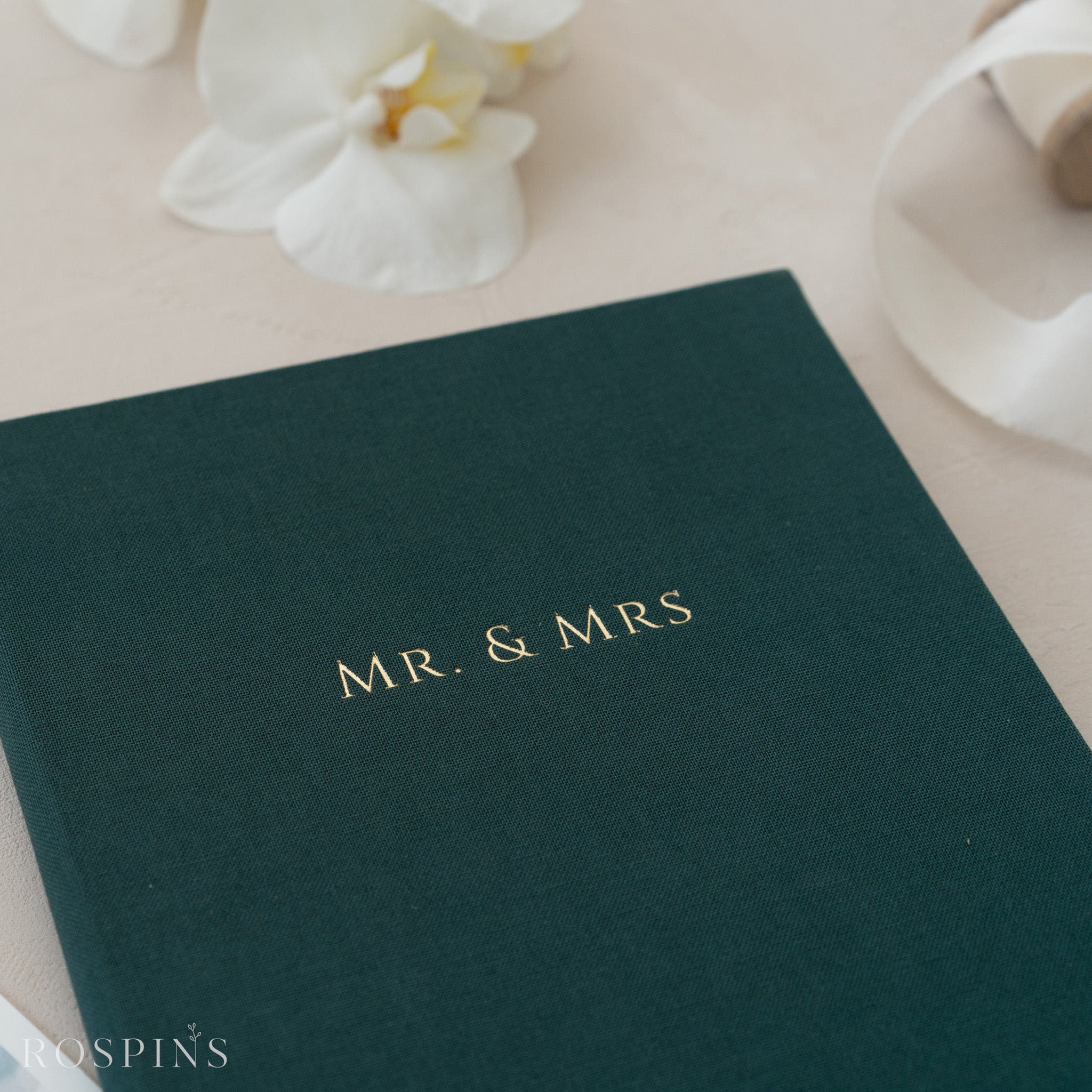 Linen Matted Folio - Emerald Green