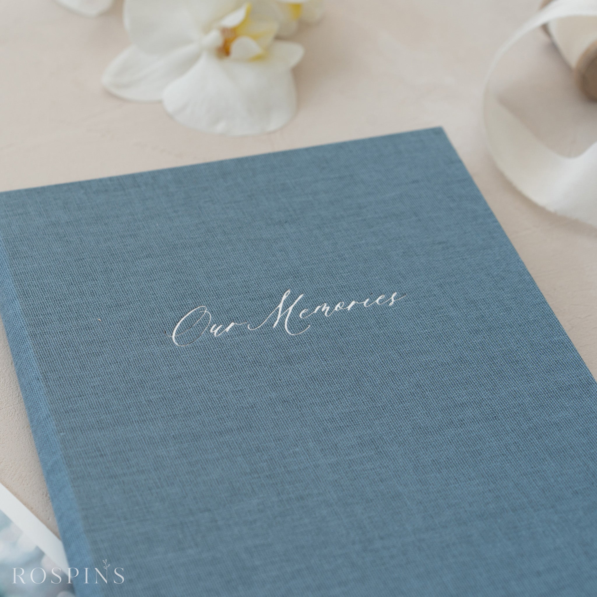 Linen Matted Folio - Lake Blue
