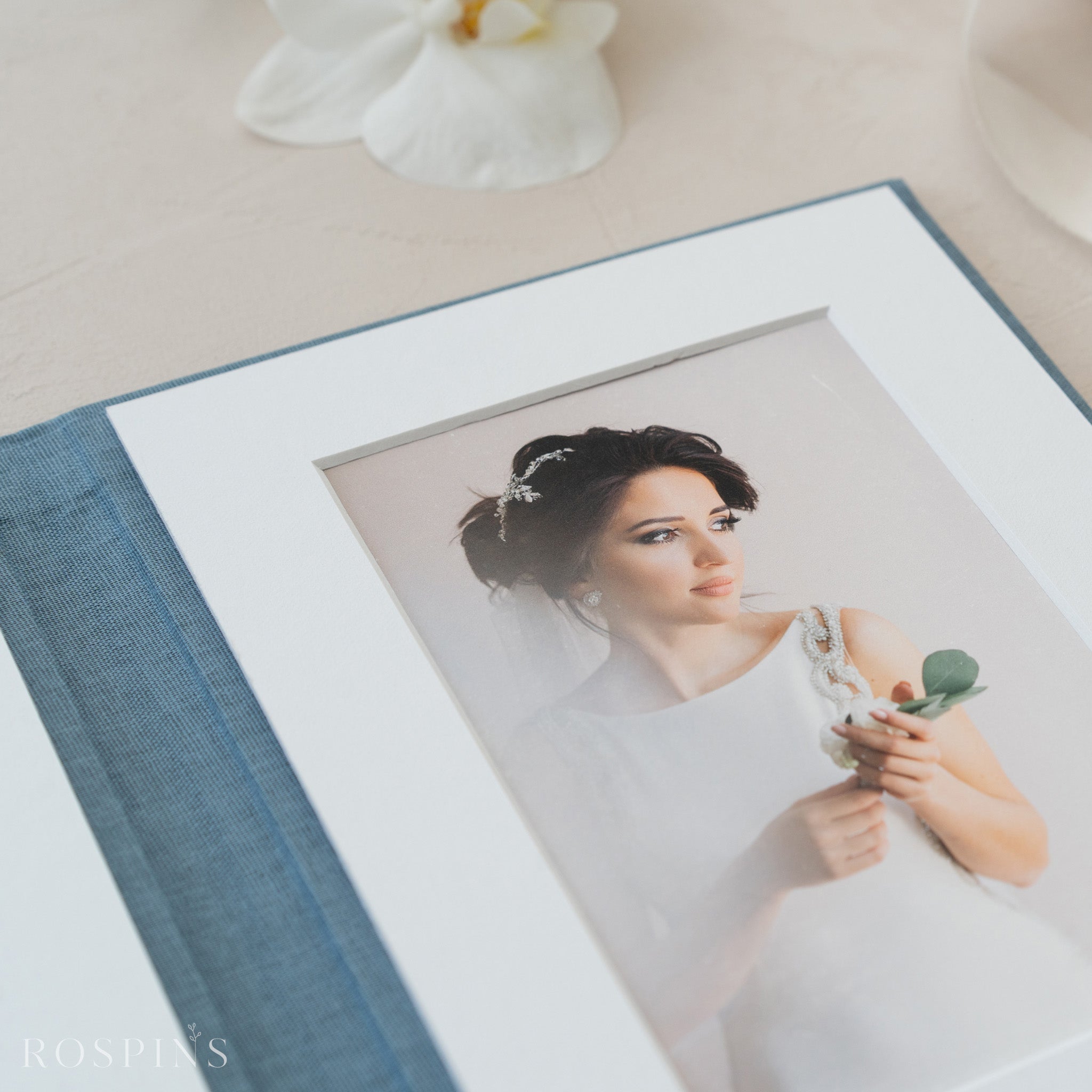 Linen Matted Folio - Lake Blue
