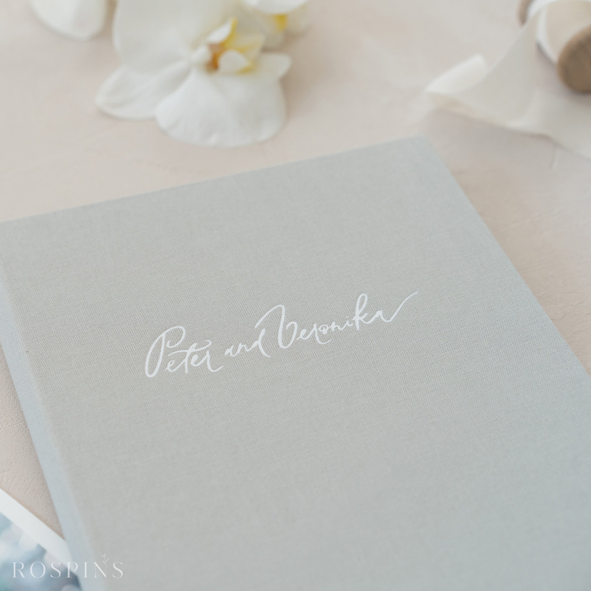 Linen Matted Folio - Light Grey