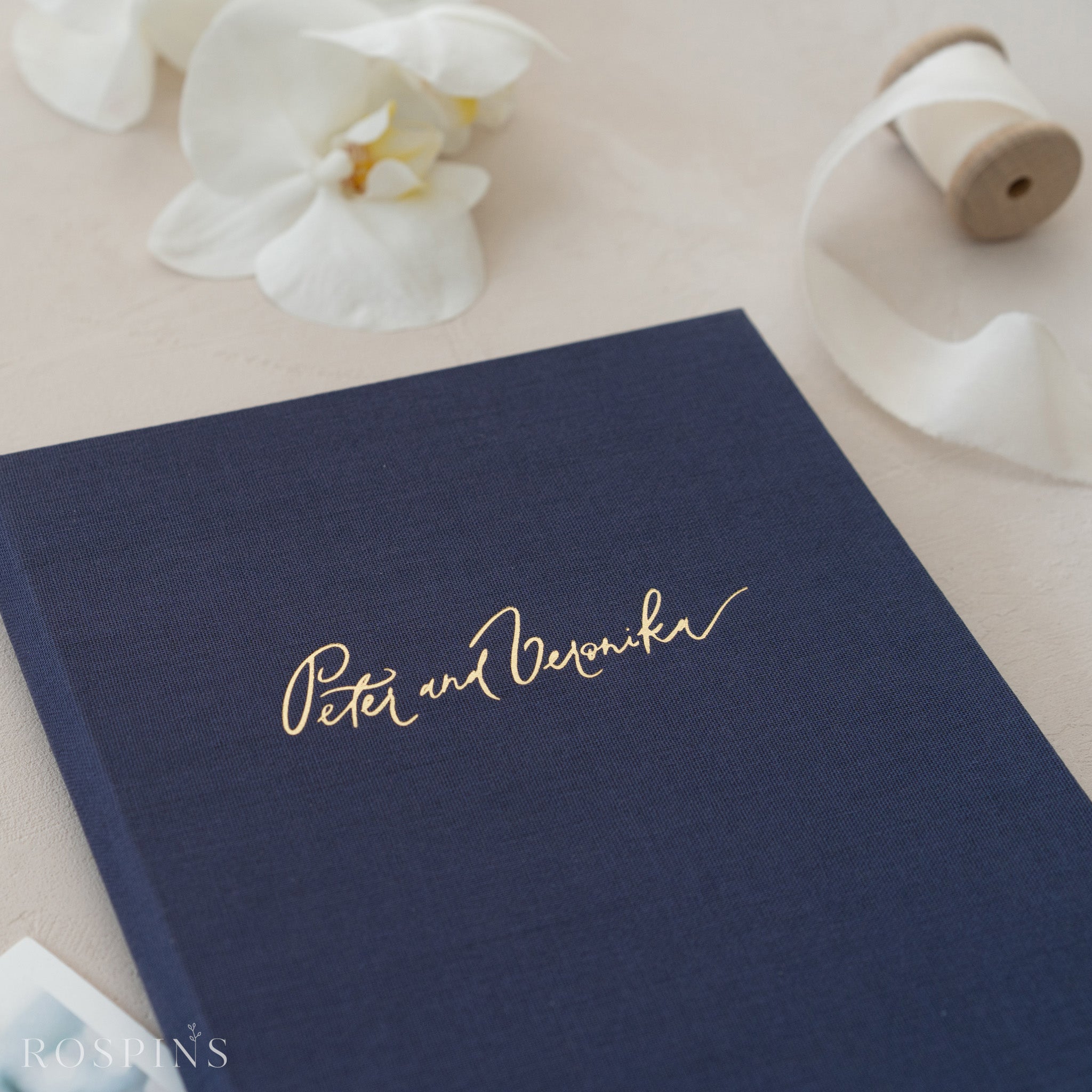Linen Matted Folio - Navy