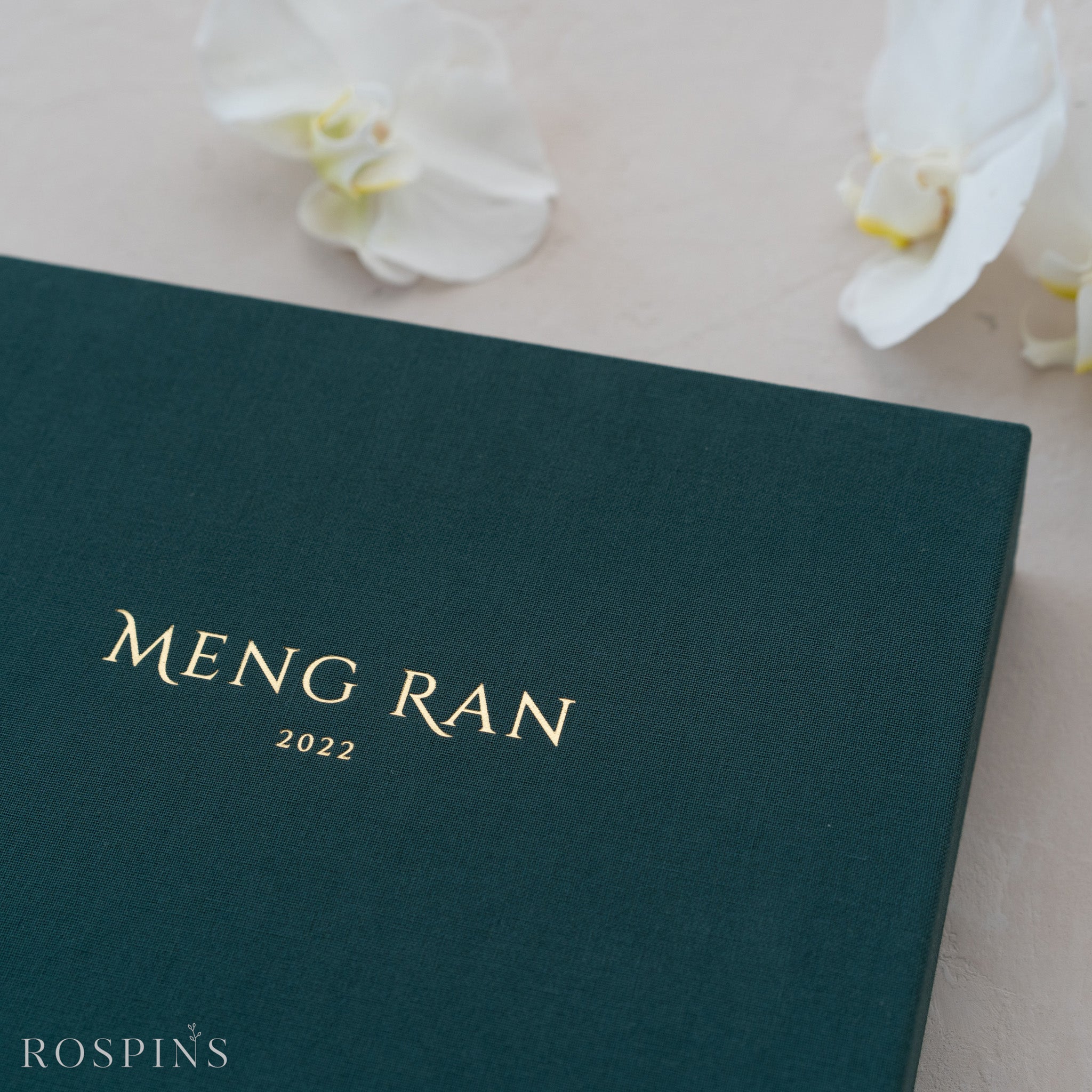 Linen Folio Box - Emerald Green