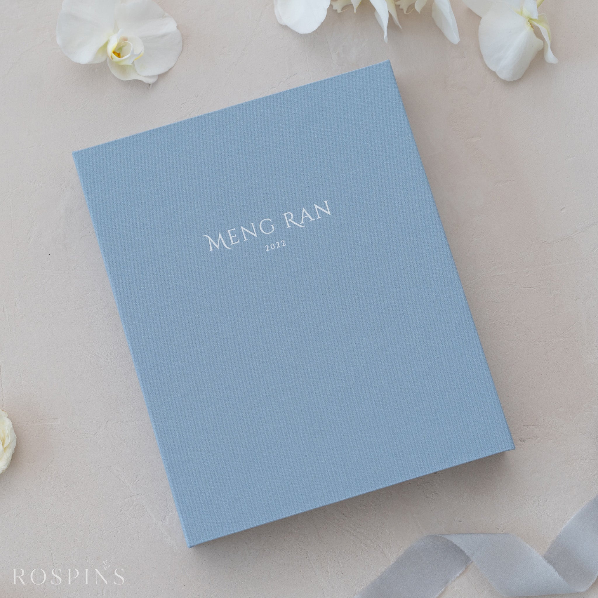 Linen Folio Box - Light Blue