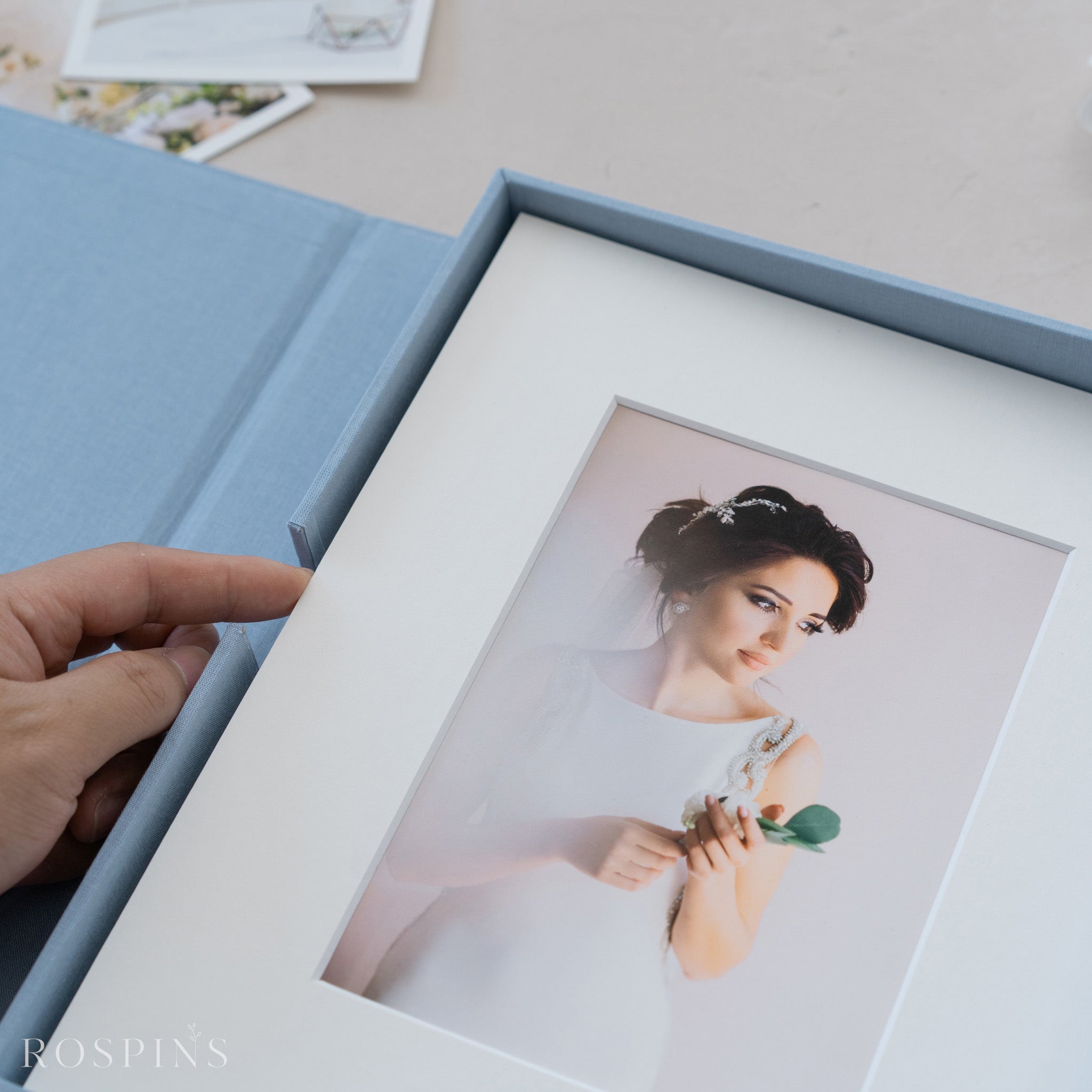 Linen Folio Box - Light Blue