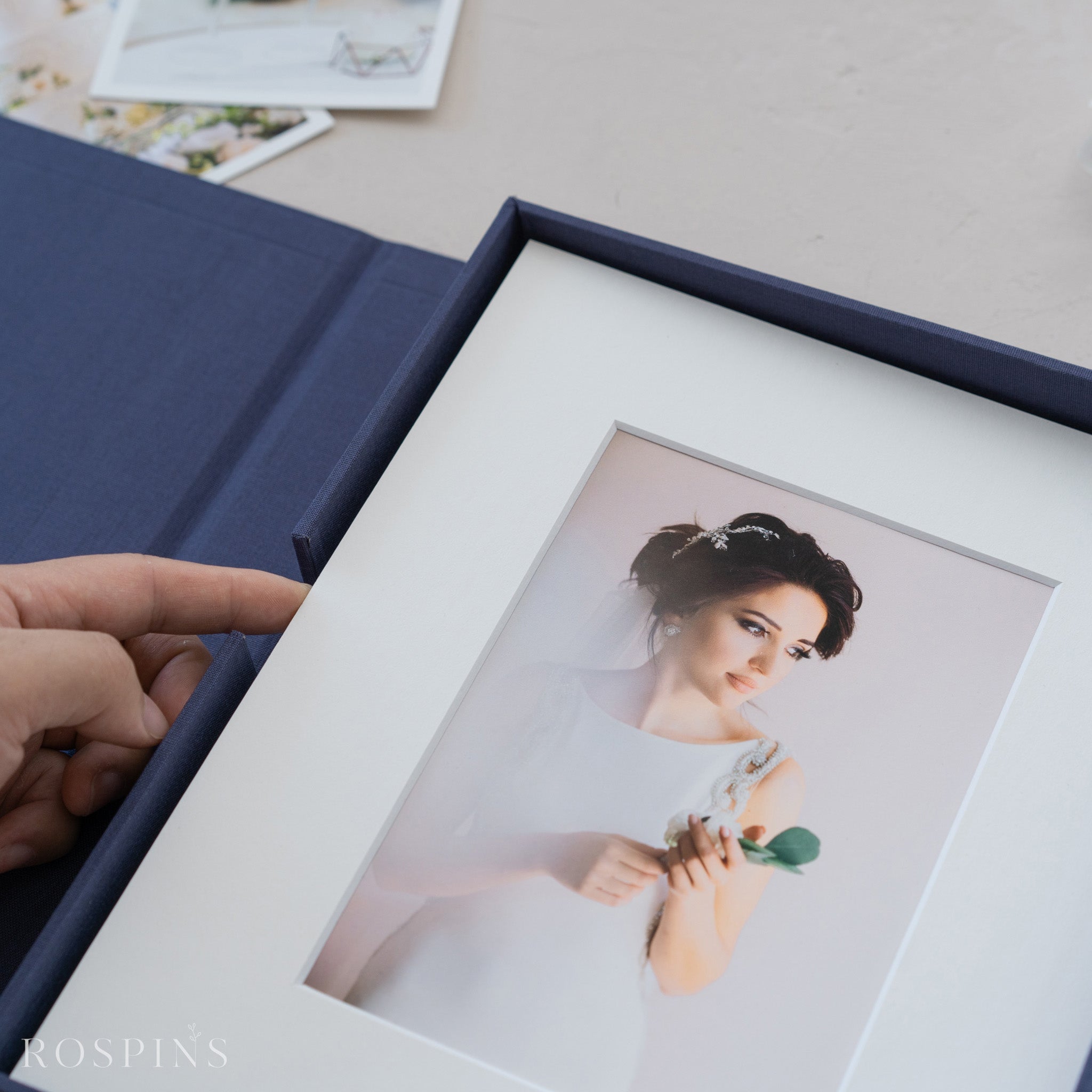 Linen Folio Box - Navy