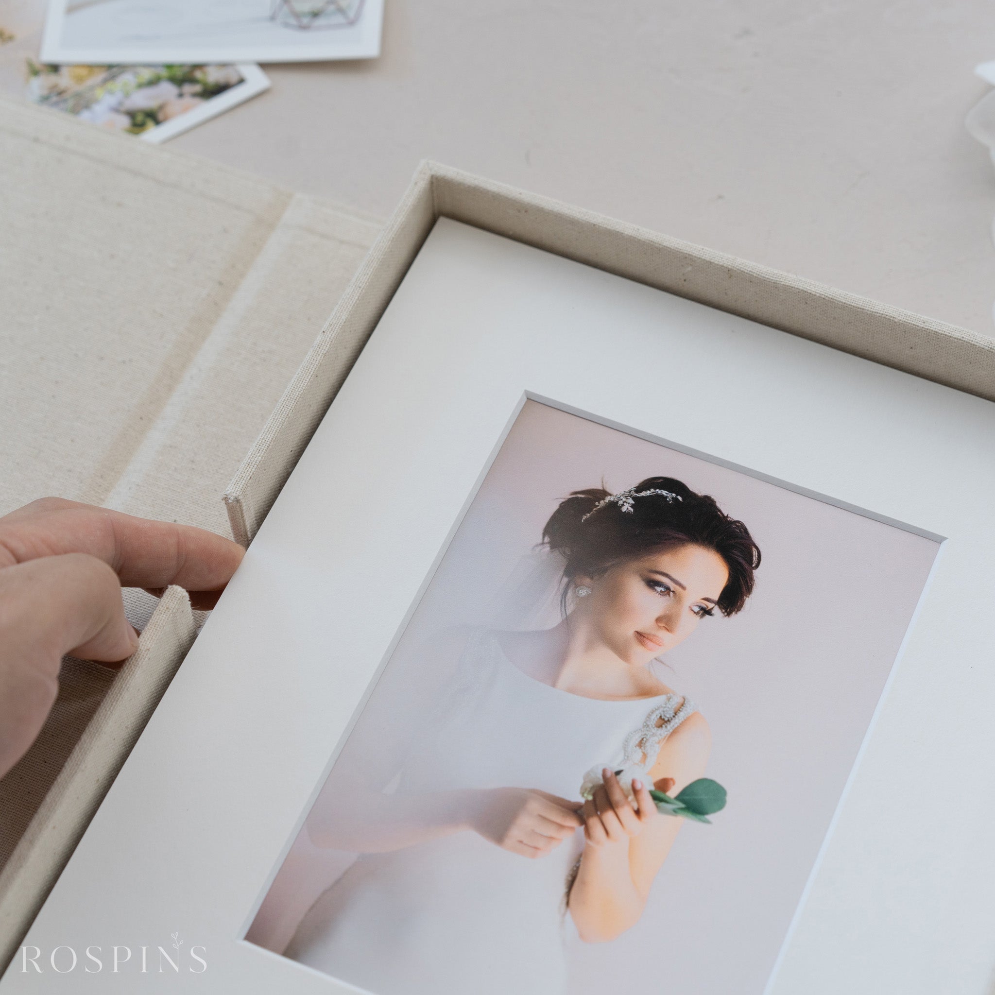 Linen Folio Box - New Natural Linen