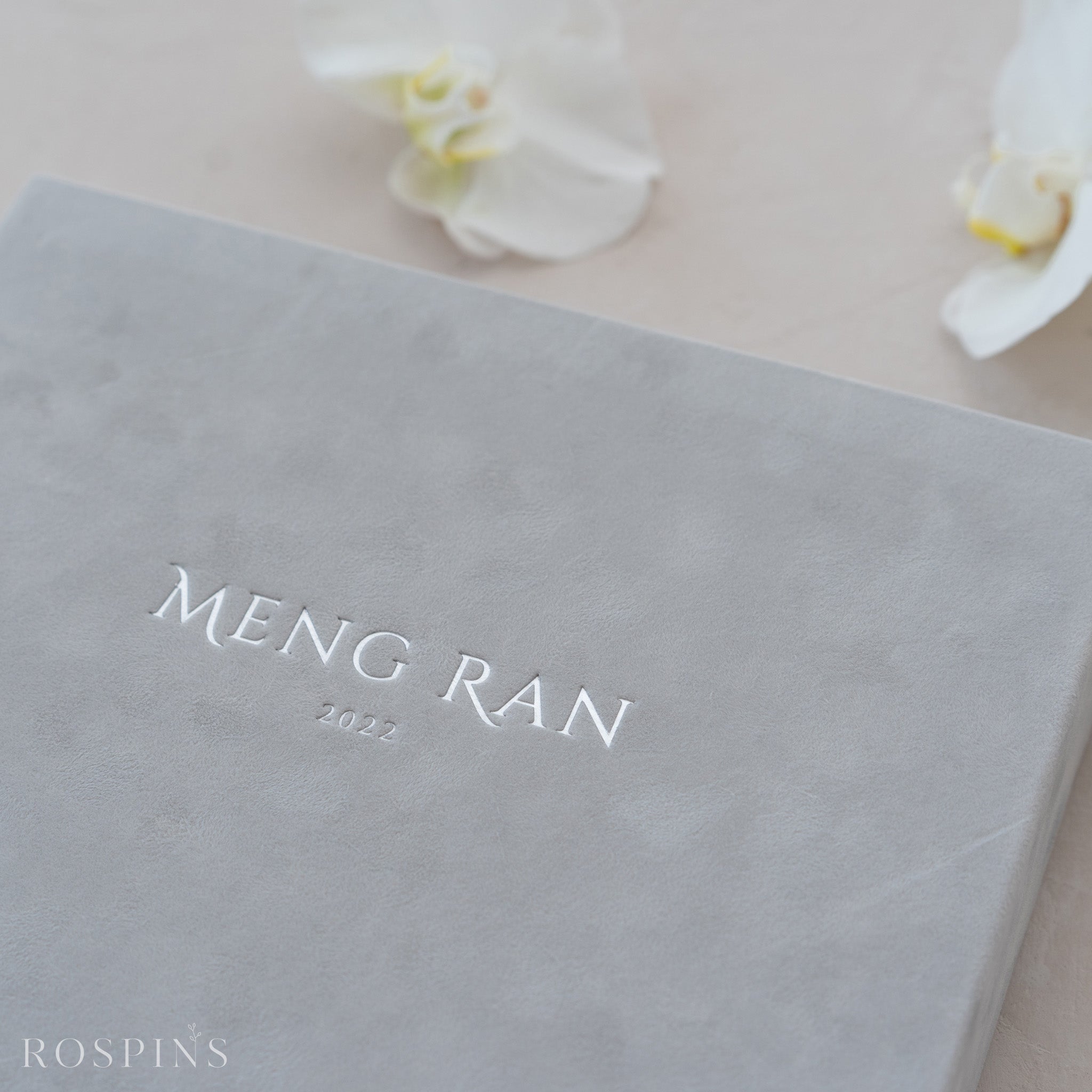 Velvet Folio Box - Pale Grey