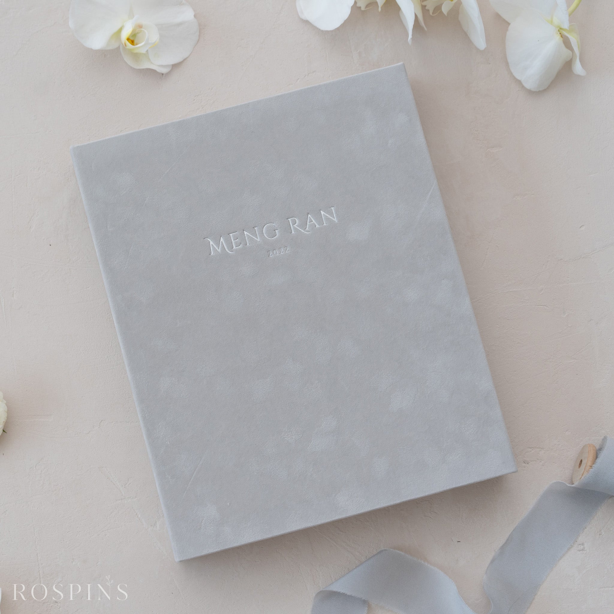 Velvet Folio Box - Pale Grey