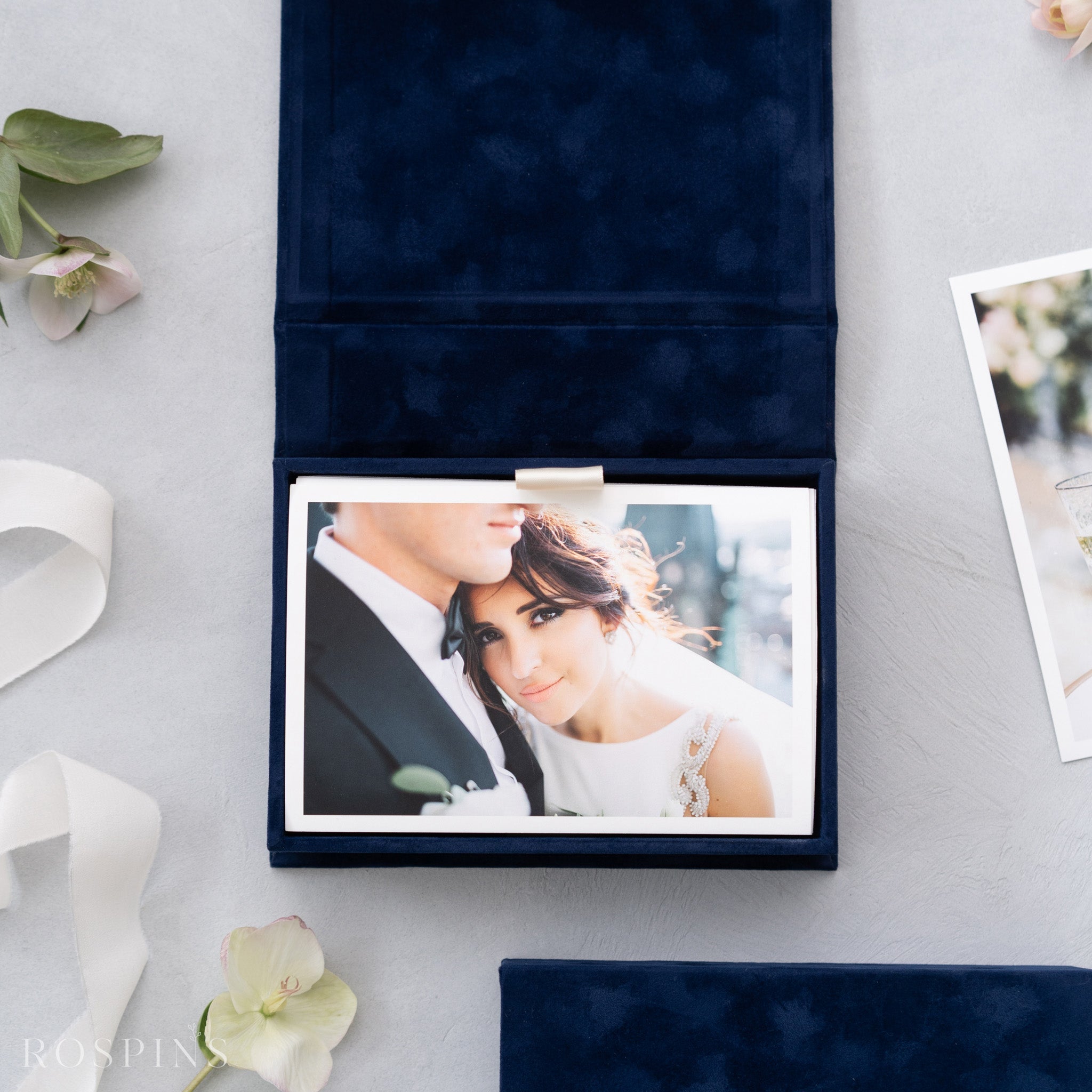 Velvet Photo Box - Deep Blue