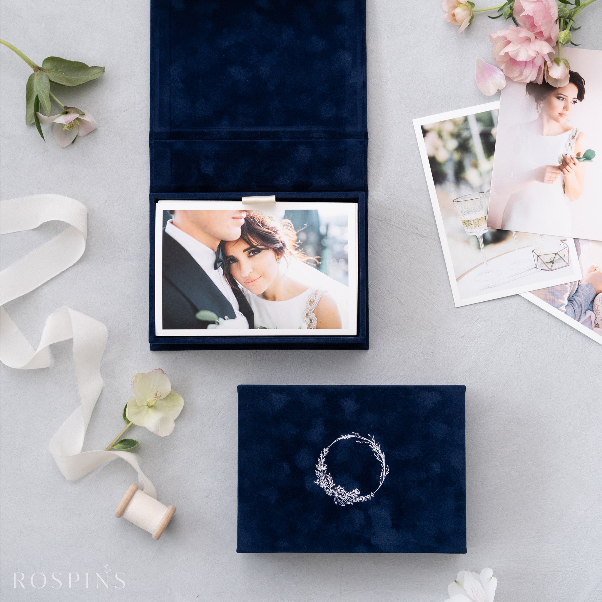 Velvet Photo Box - Deep Blue