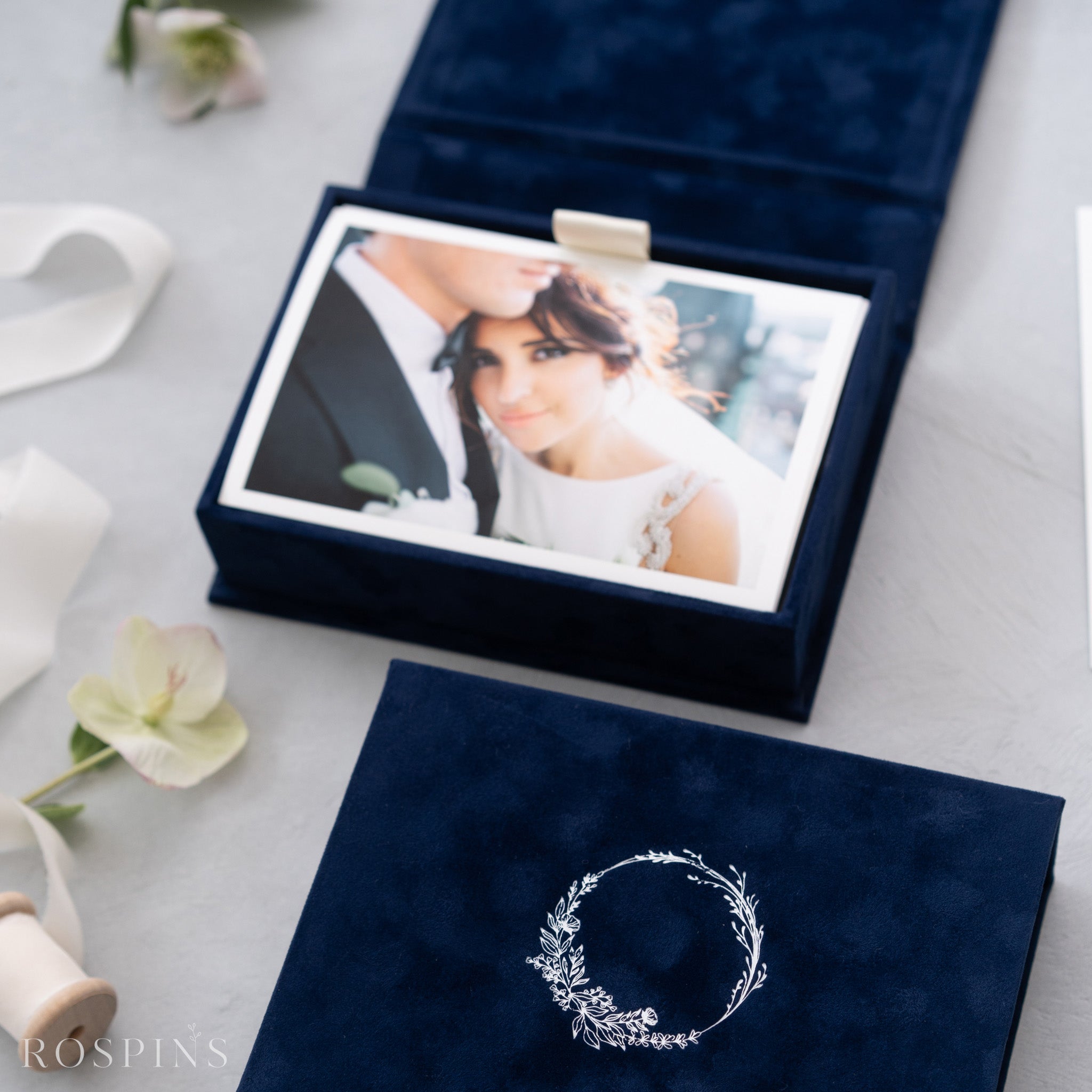 Velvet Photo Box - Deep Blue
