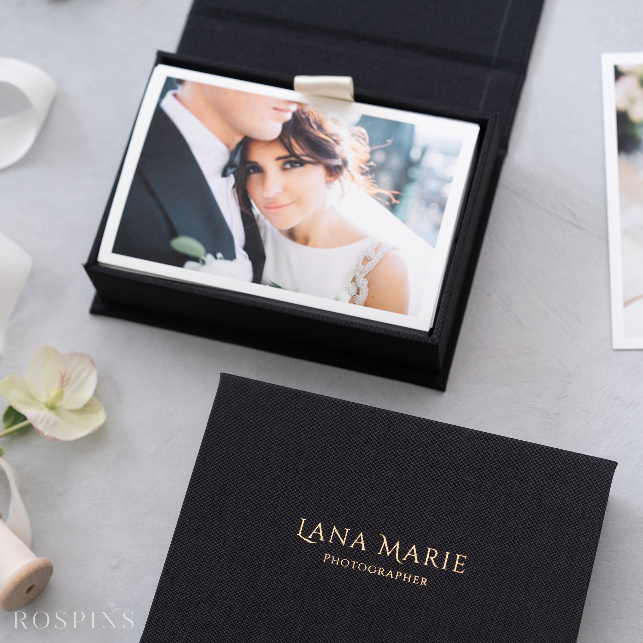 Linen Photo Box - Black
