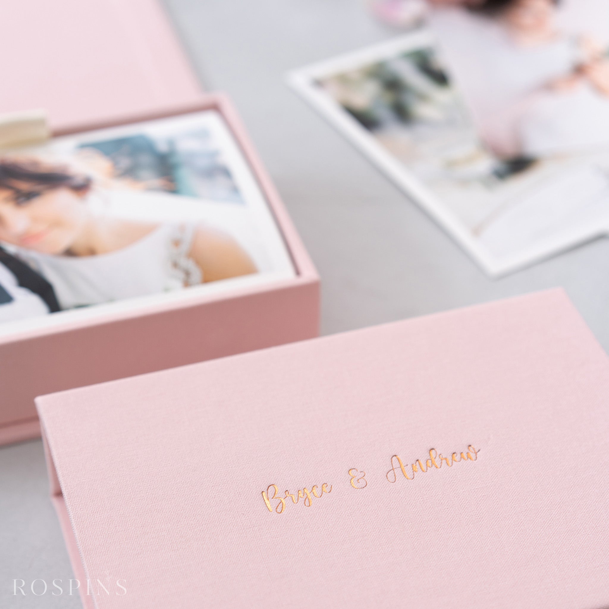 Linen Photo Box - Blush