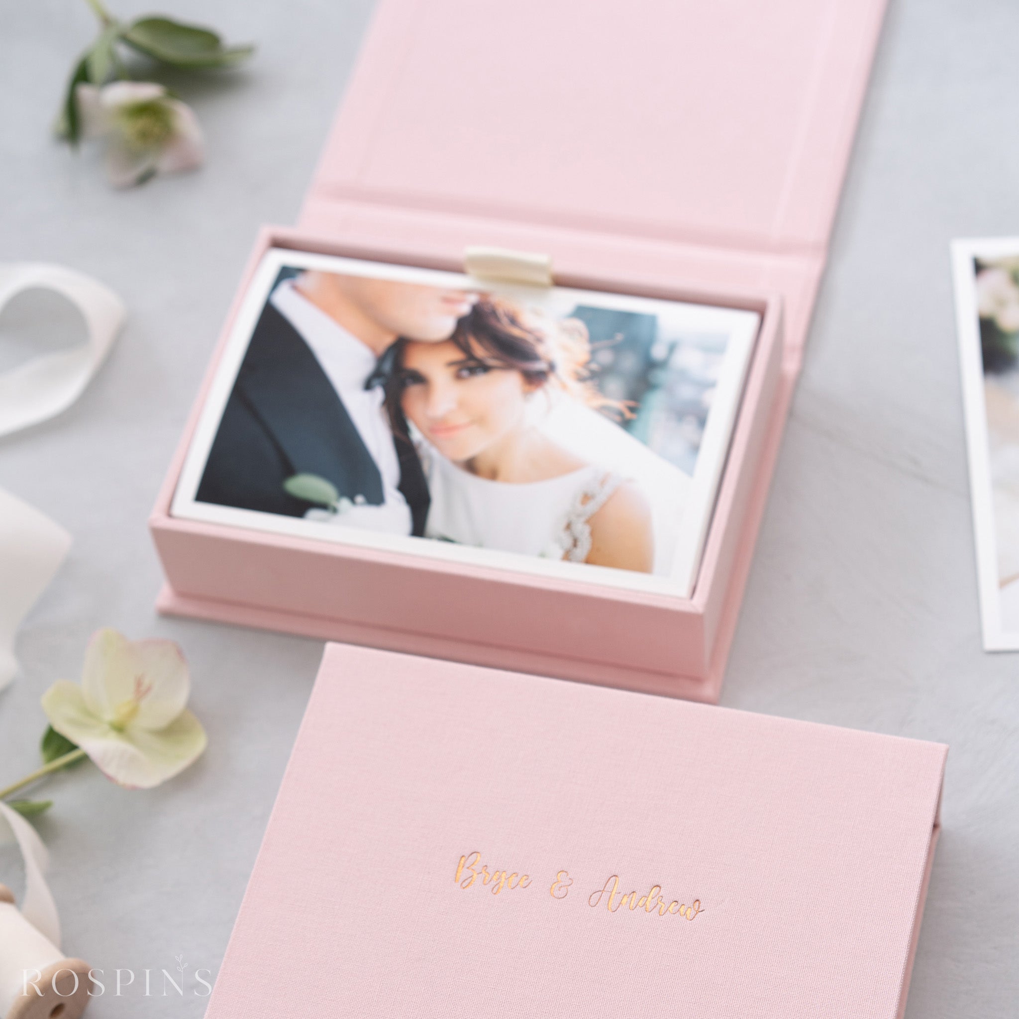 Linen Photo Box - Blush