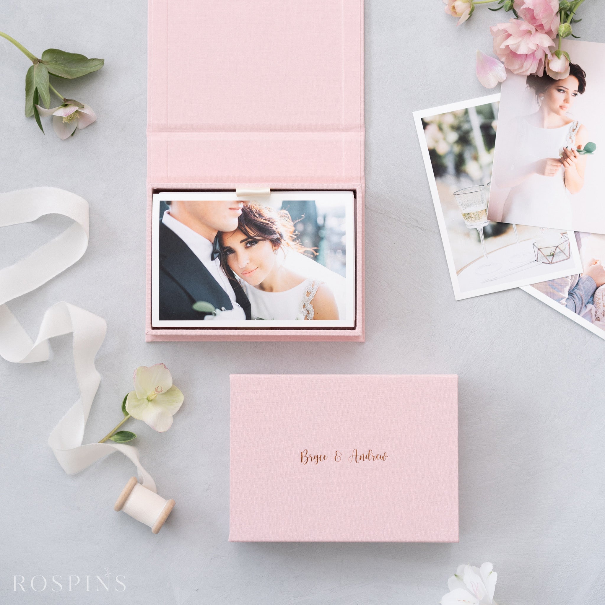 Linen Photo Box - Blush