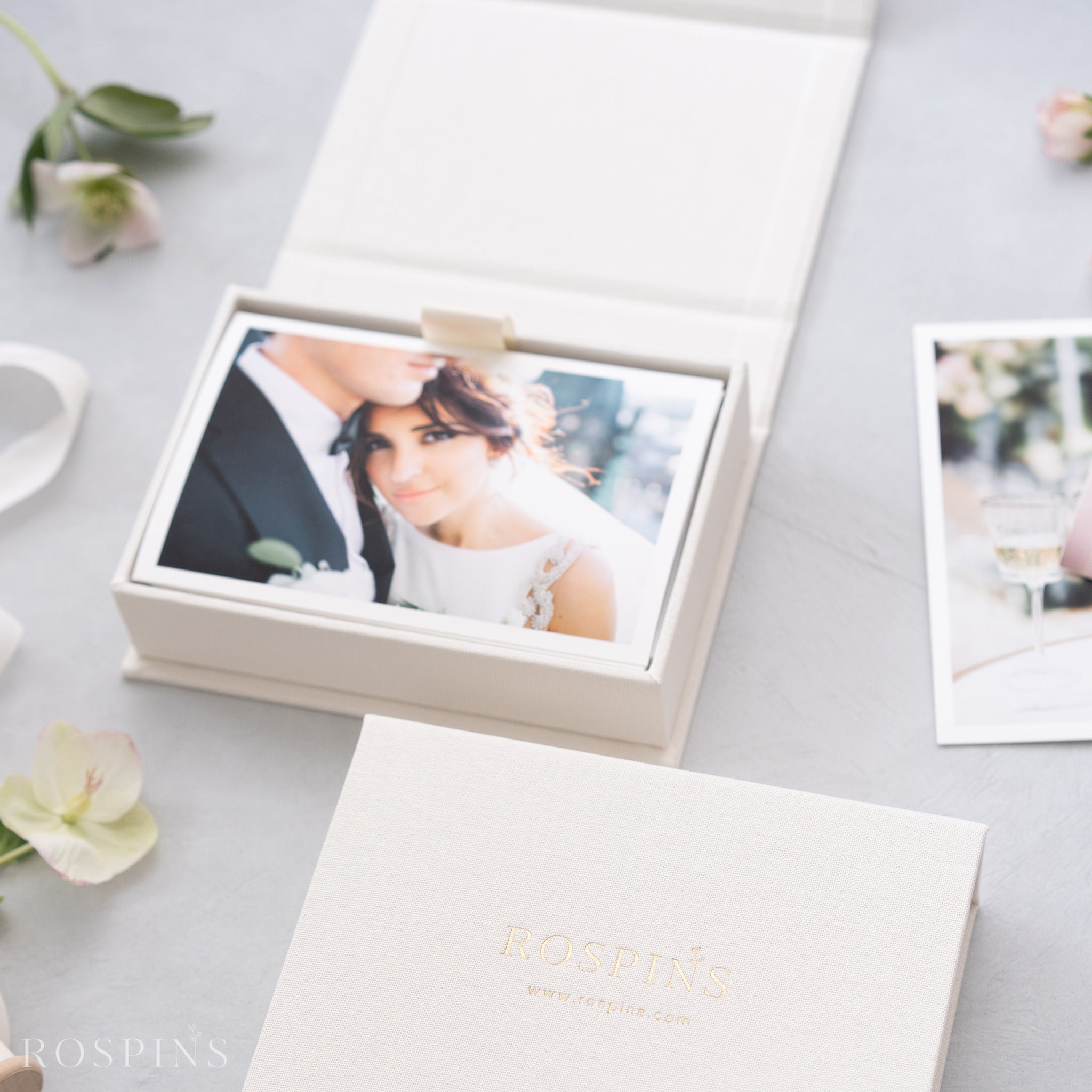 Linen Photo Box - Creamy White