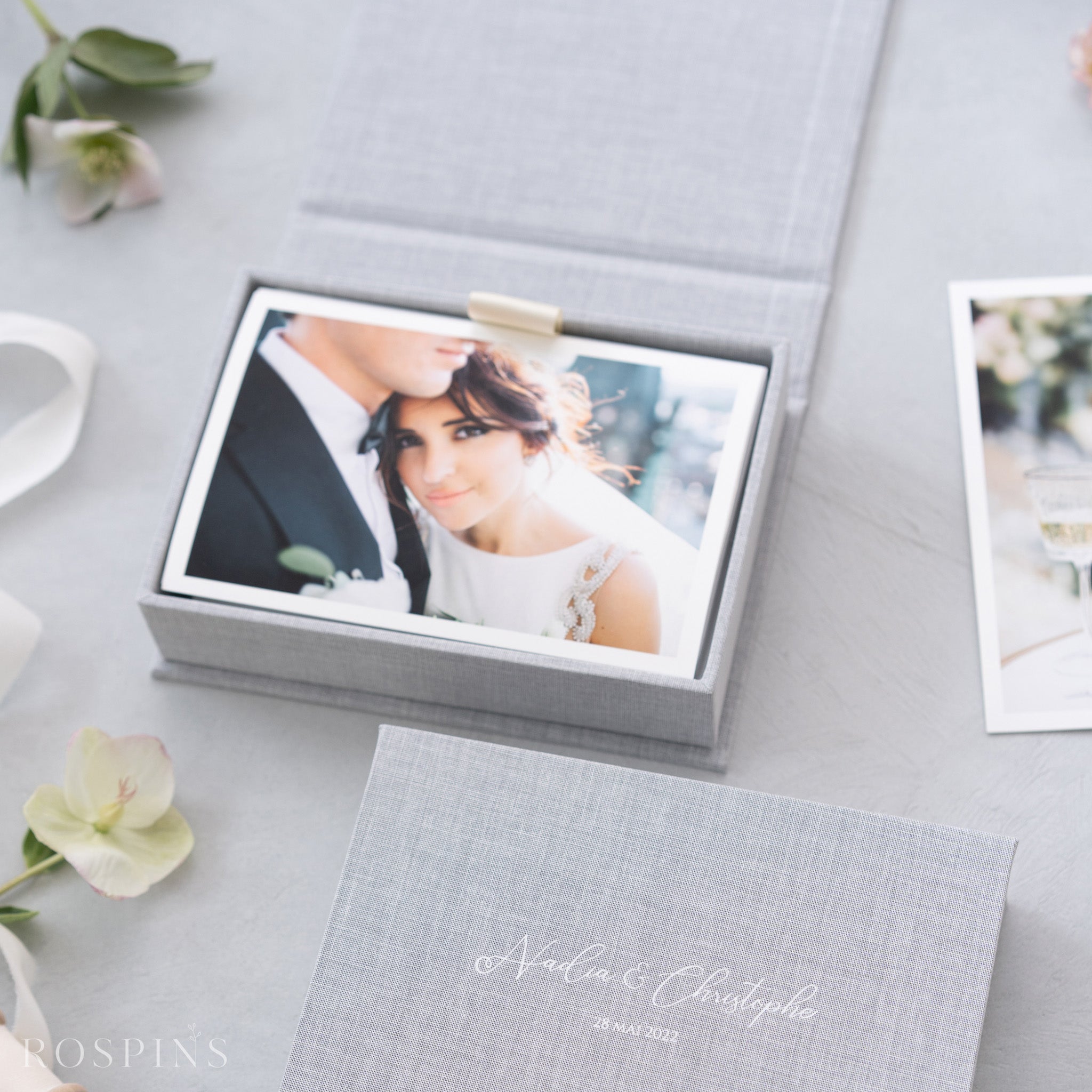 Linen Photo Box - Heather Grey