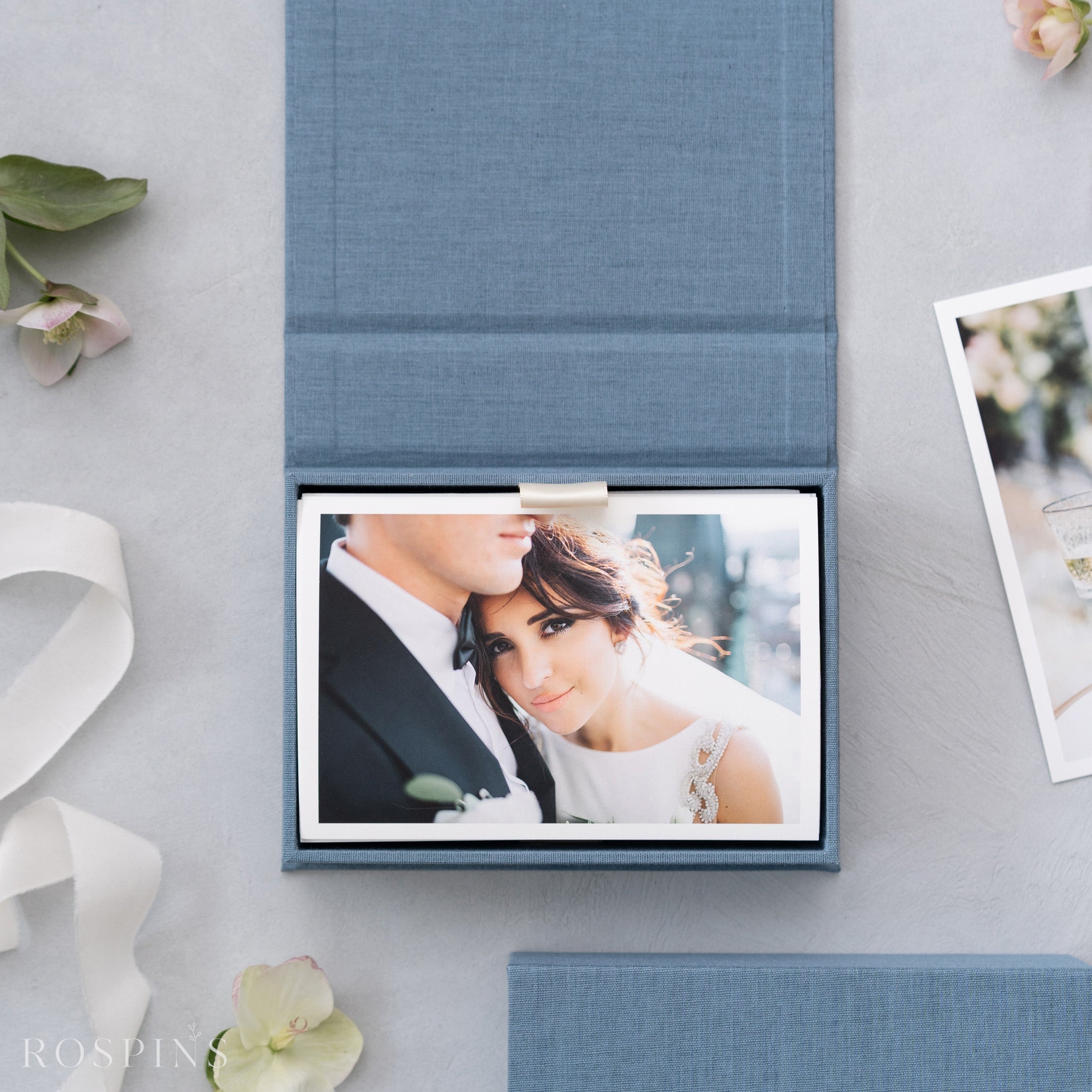 Linen Photo Box - Lake Blue