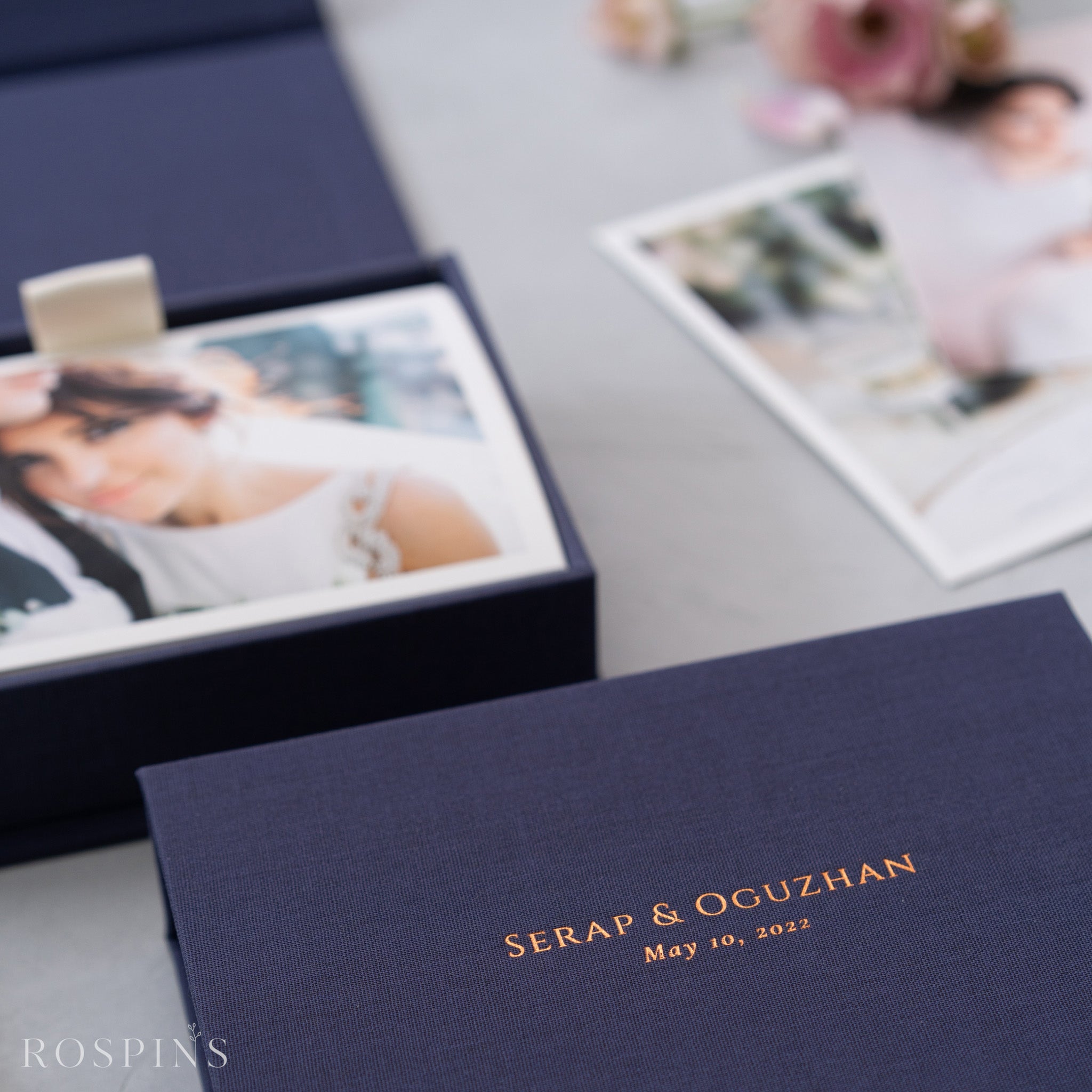 Linen Photo Box - Navy