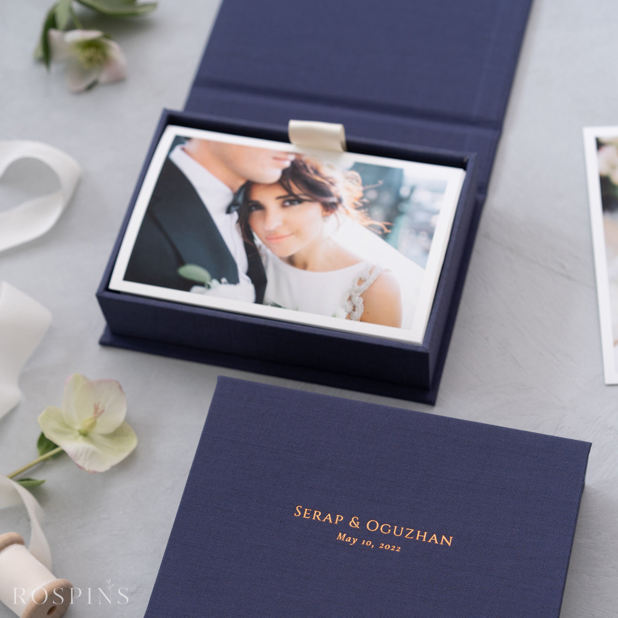 Linen Photo Box - Navy