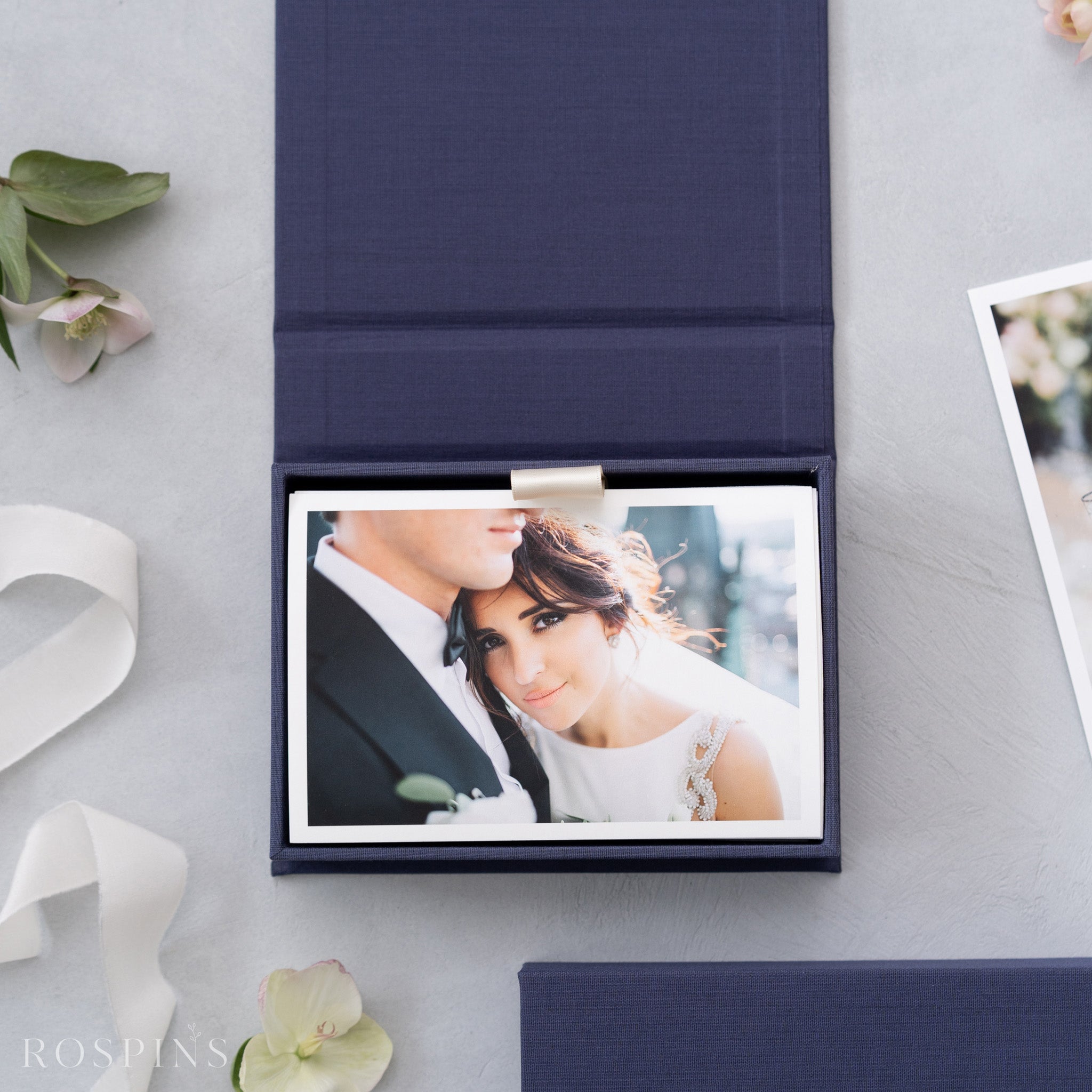 Linen Photo Box - Navy