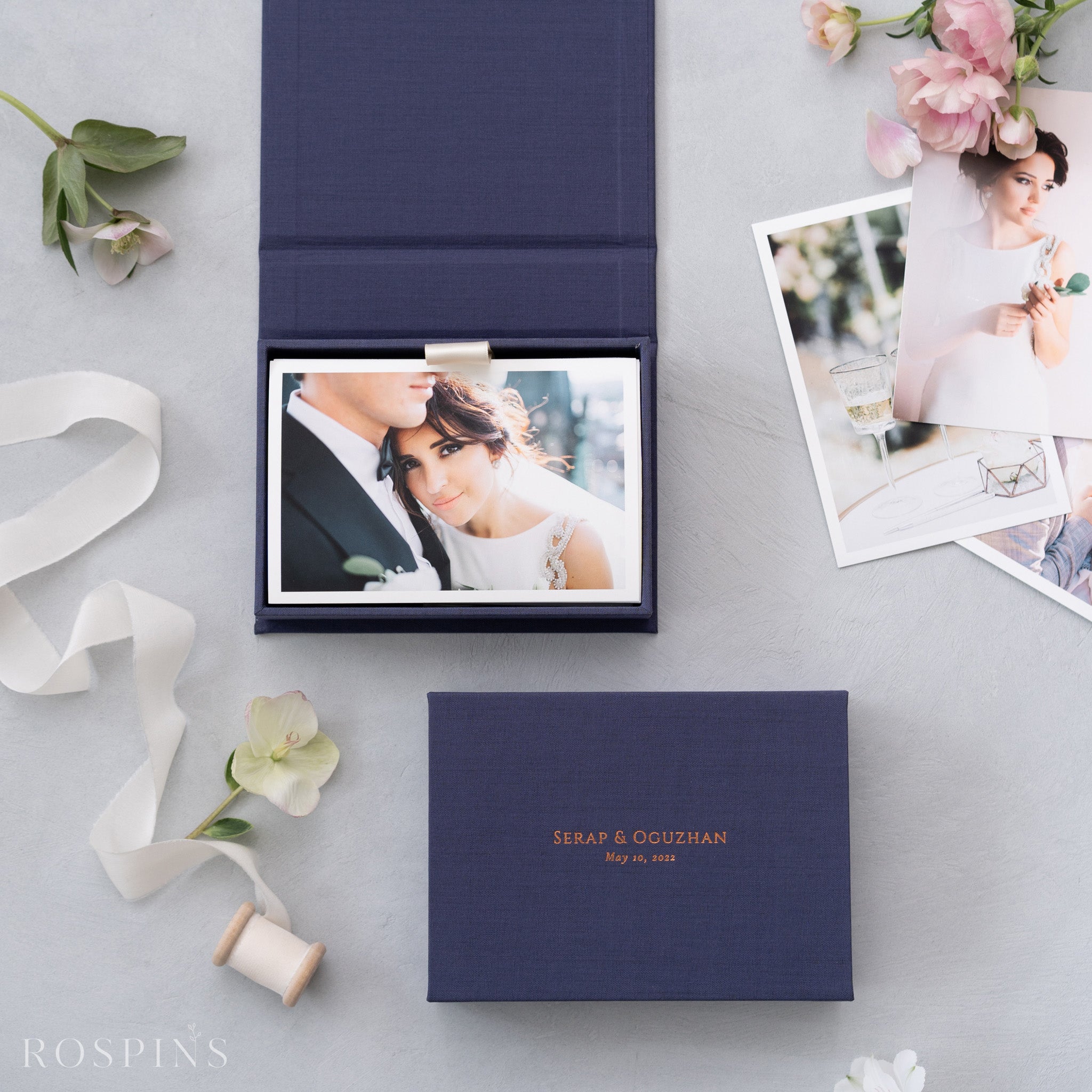 Linen Photo Box - Navy