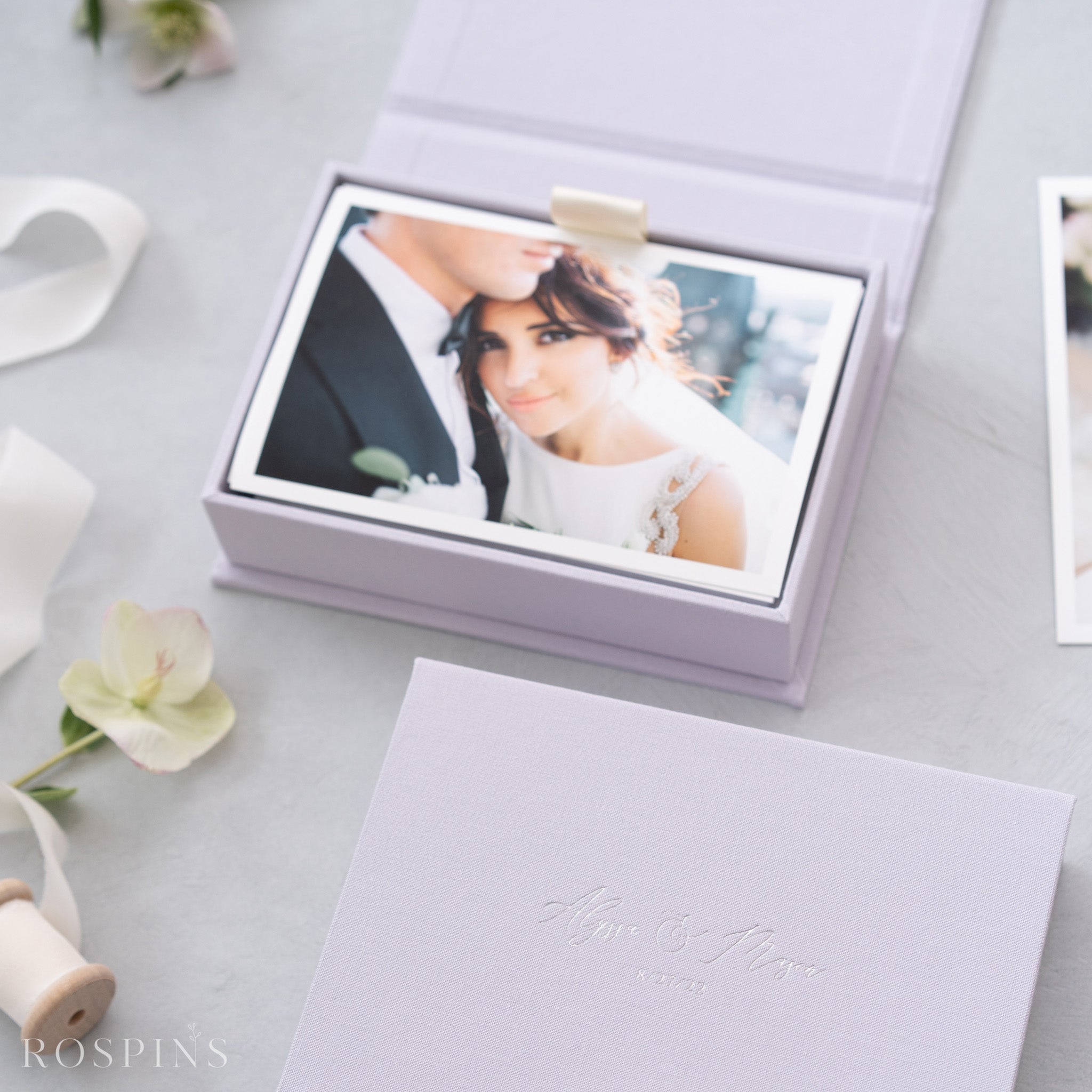 Linen Photo Box - Pale Violet