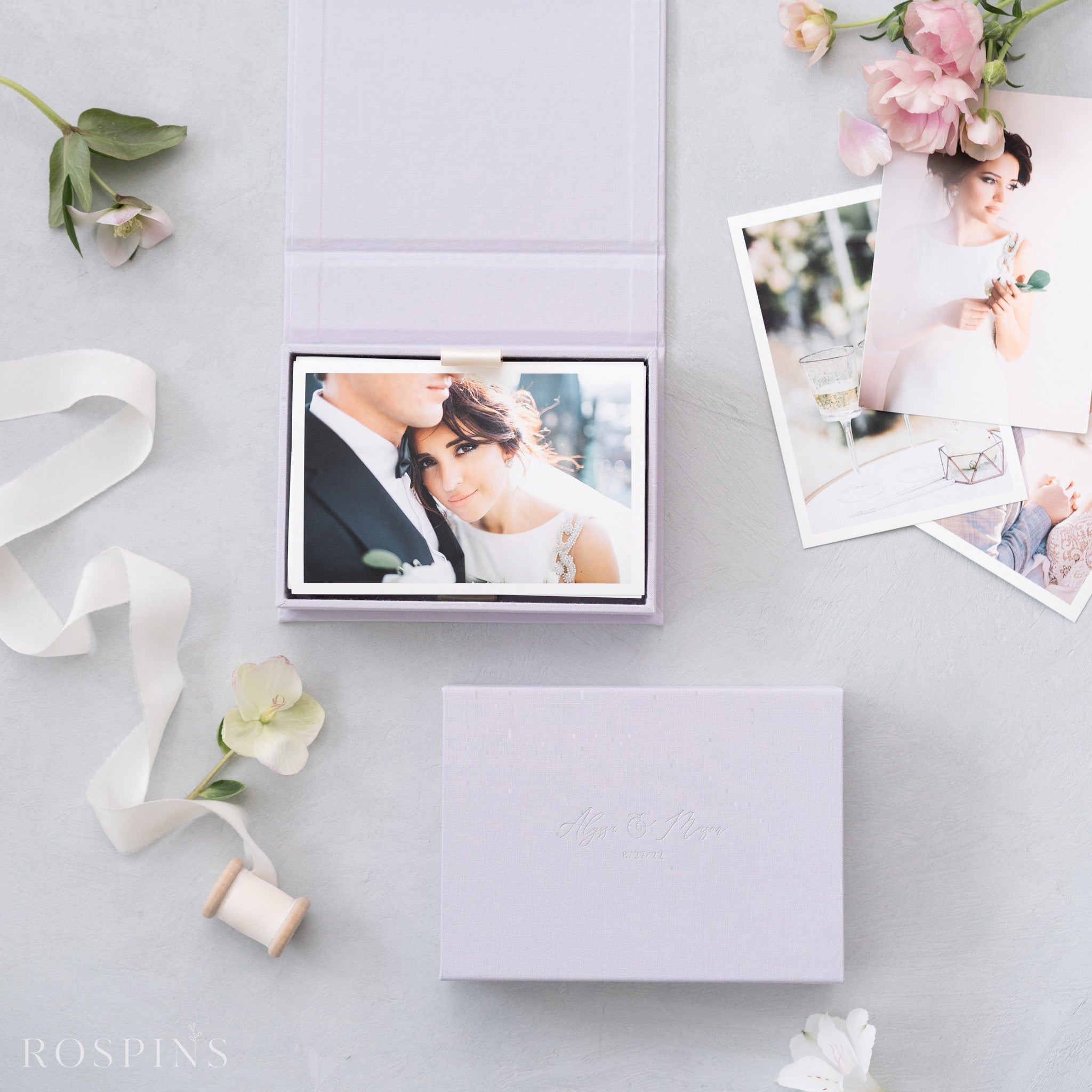 Linen Photo Box - Pale Violet