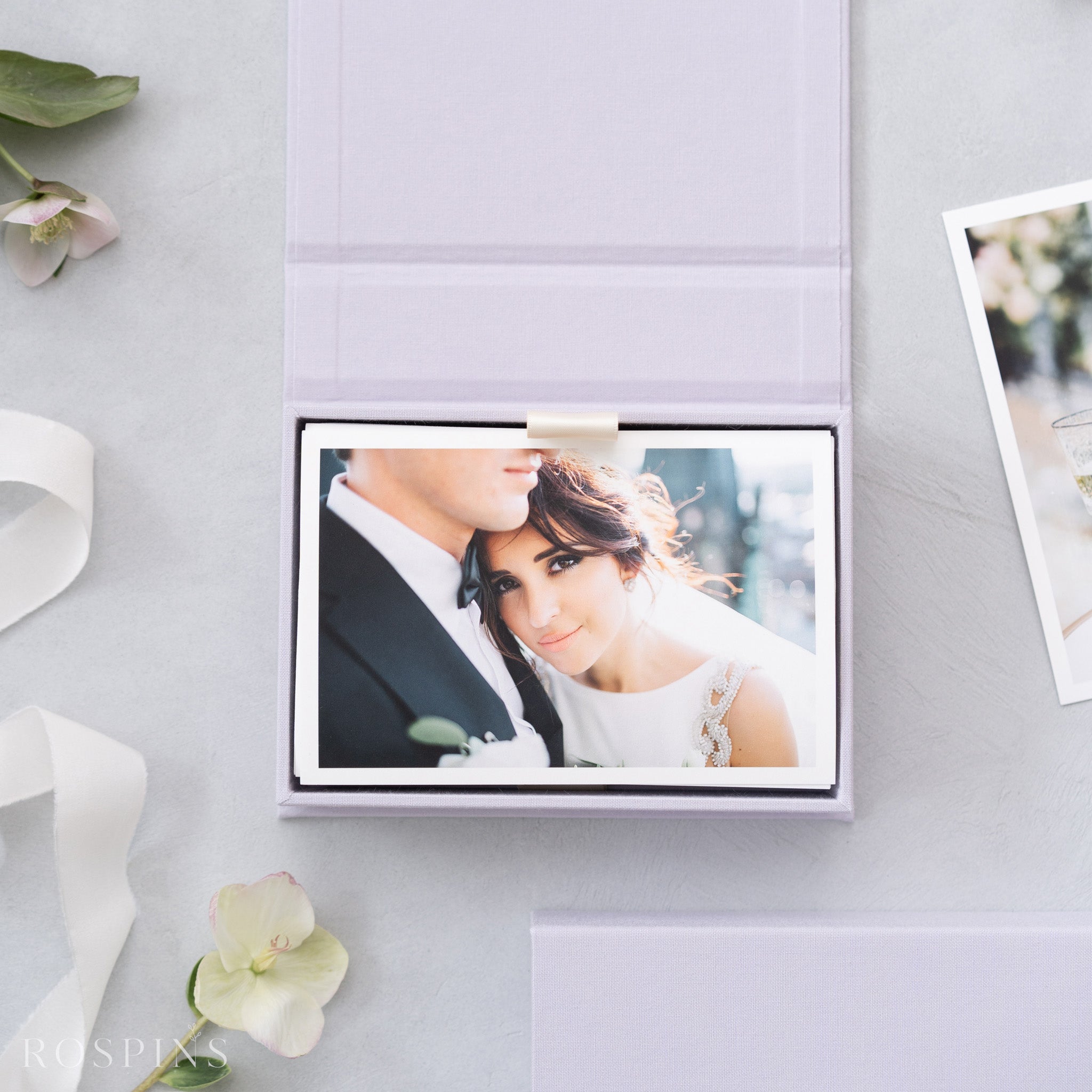 Linen Photo Box - Pale Violet