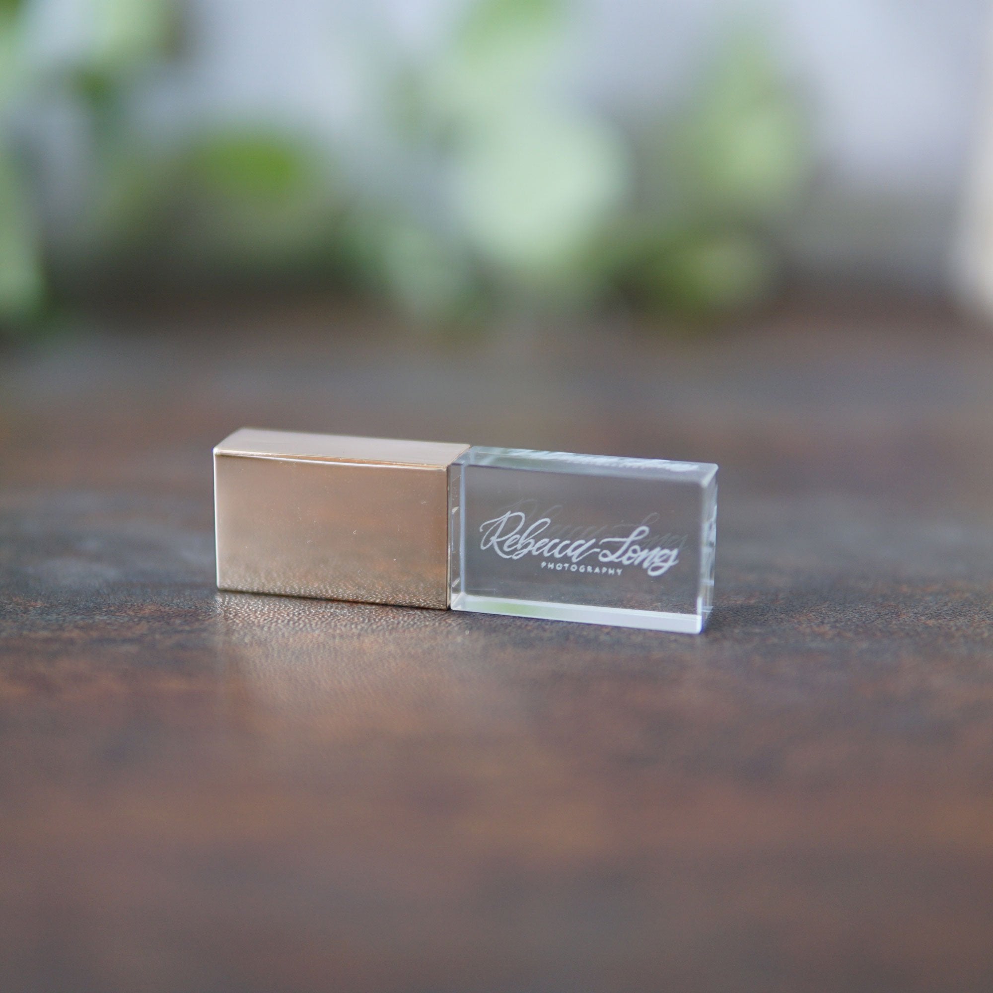 custom glass usb -gold