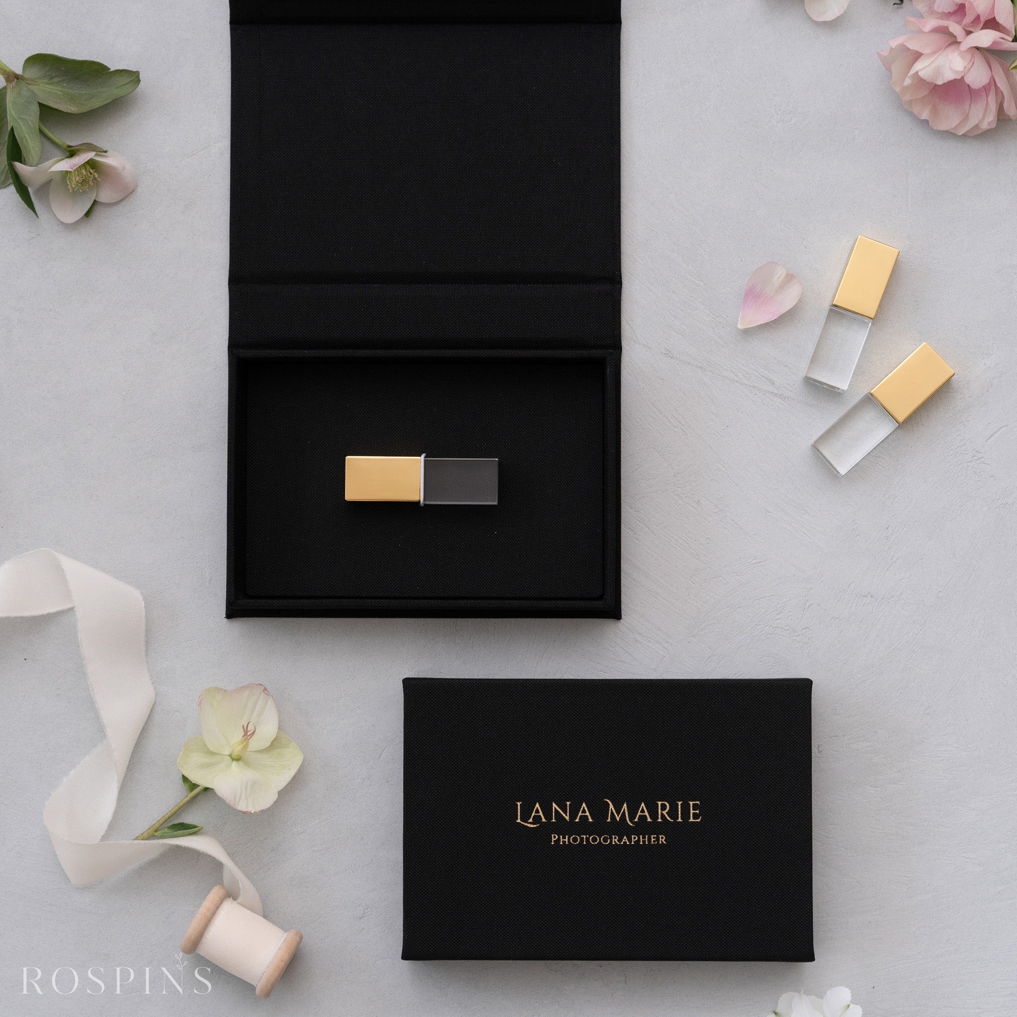 Linen USB Box -Black