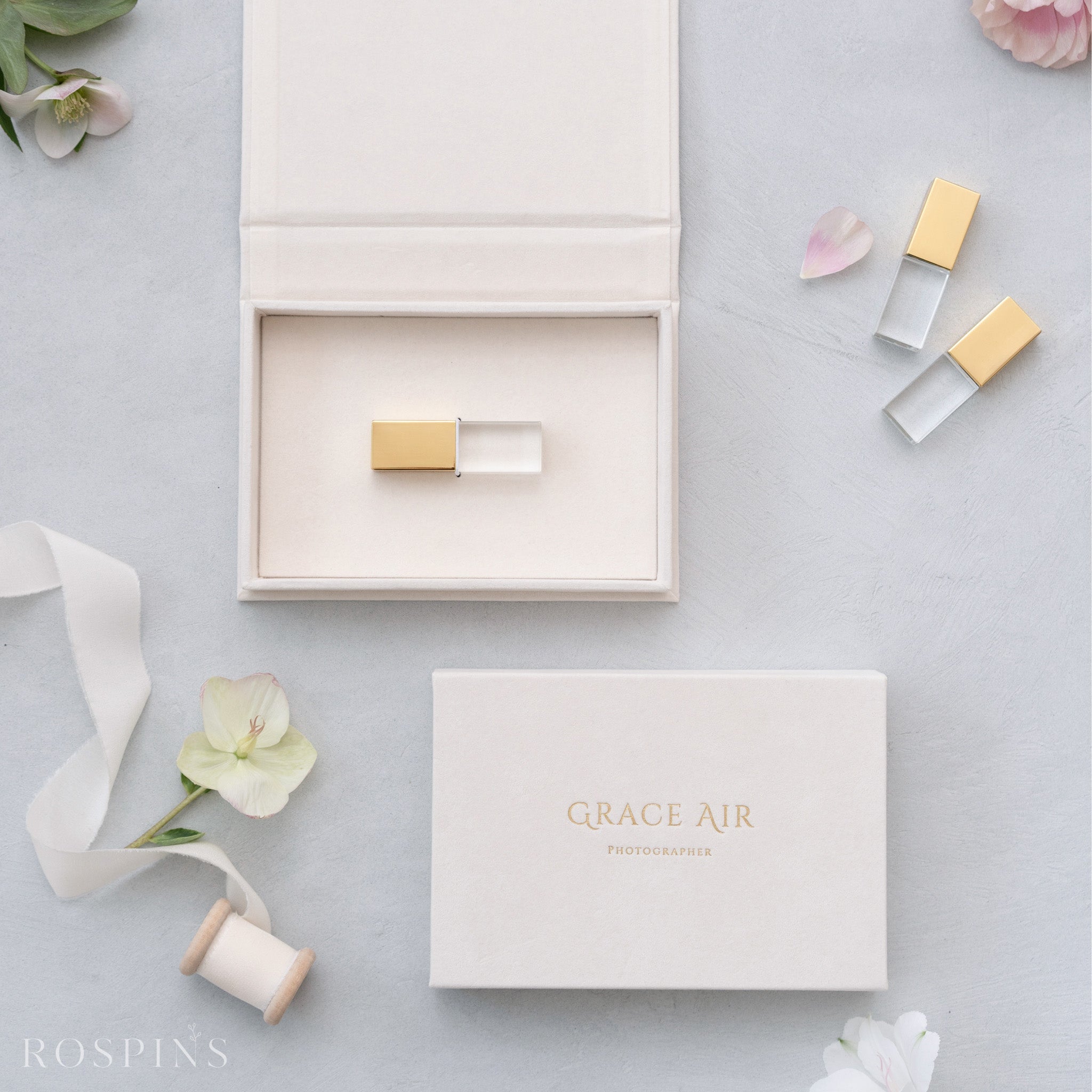 Velvet USB Box -Champagne