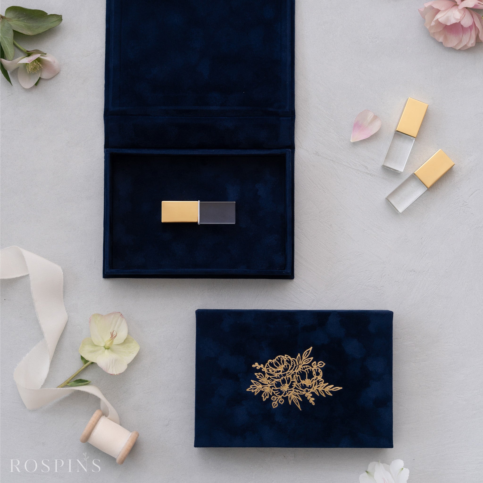 Velvet USB Box -Deep Blue