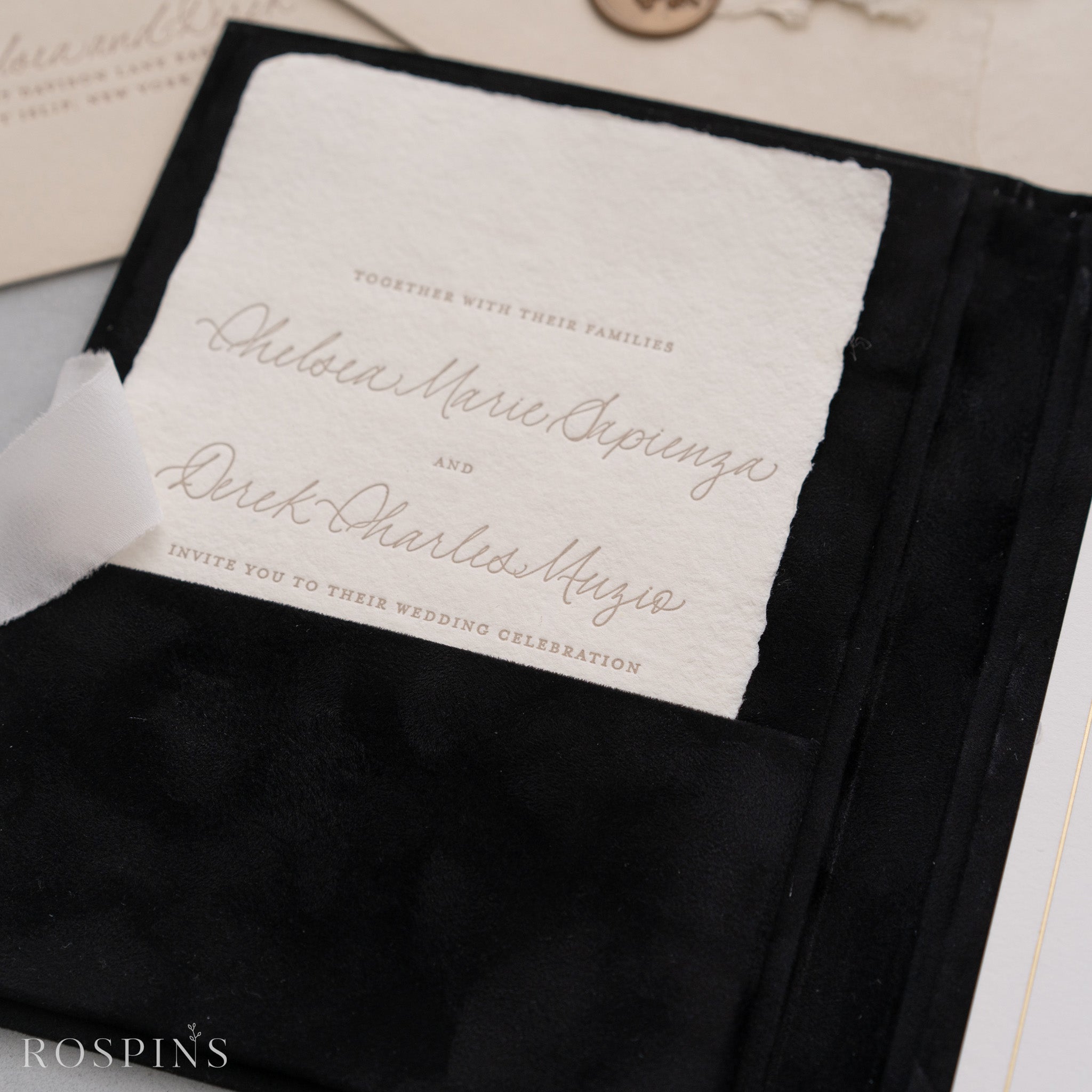 Velvet Invitation Folio - Black