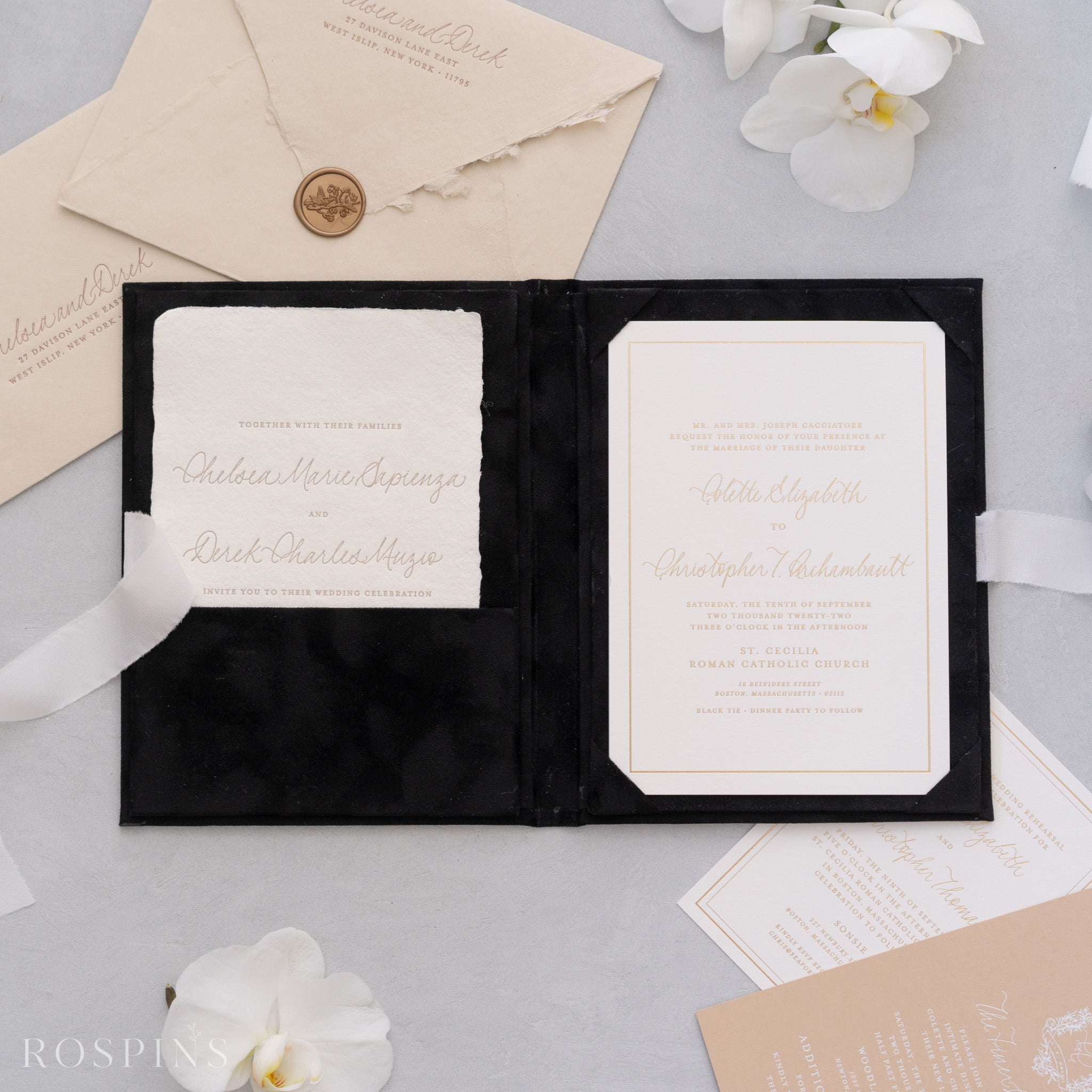 Velvet Invitation Folio - Black