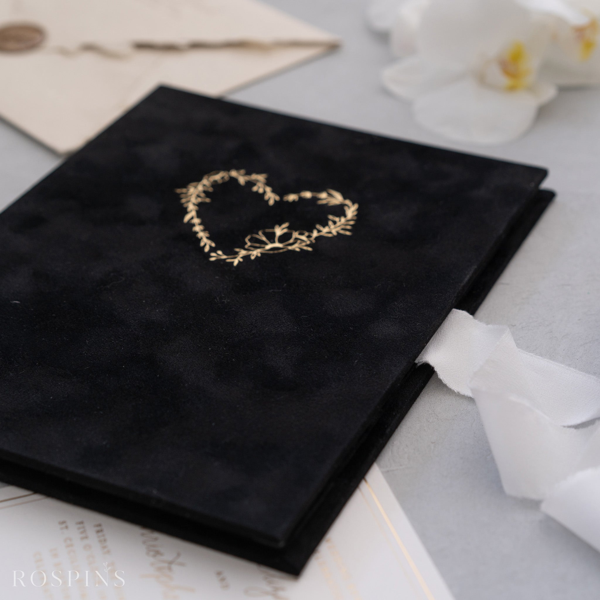 Velvet Invitation Folio - Black