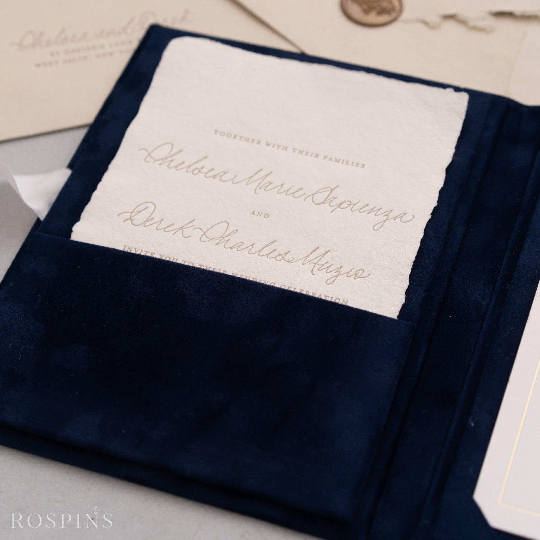 Velvet Invitation Folio - Deep Blue
