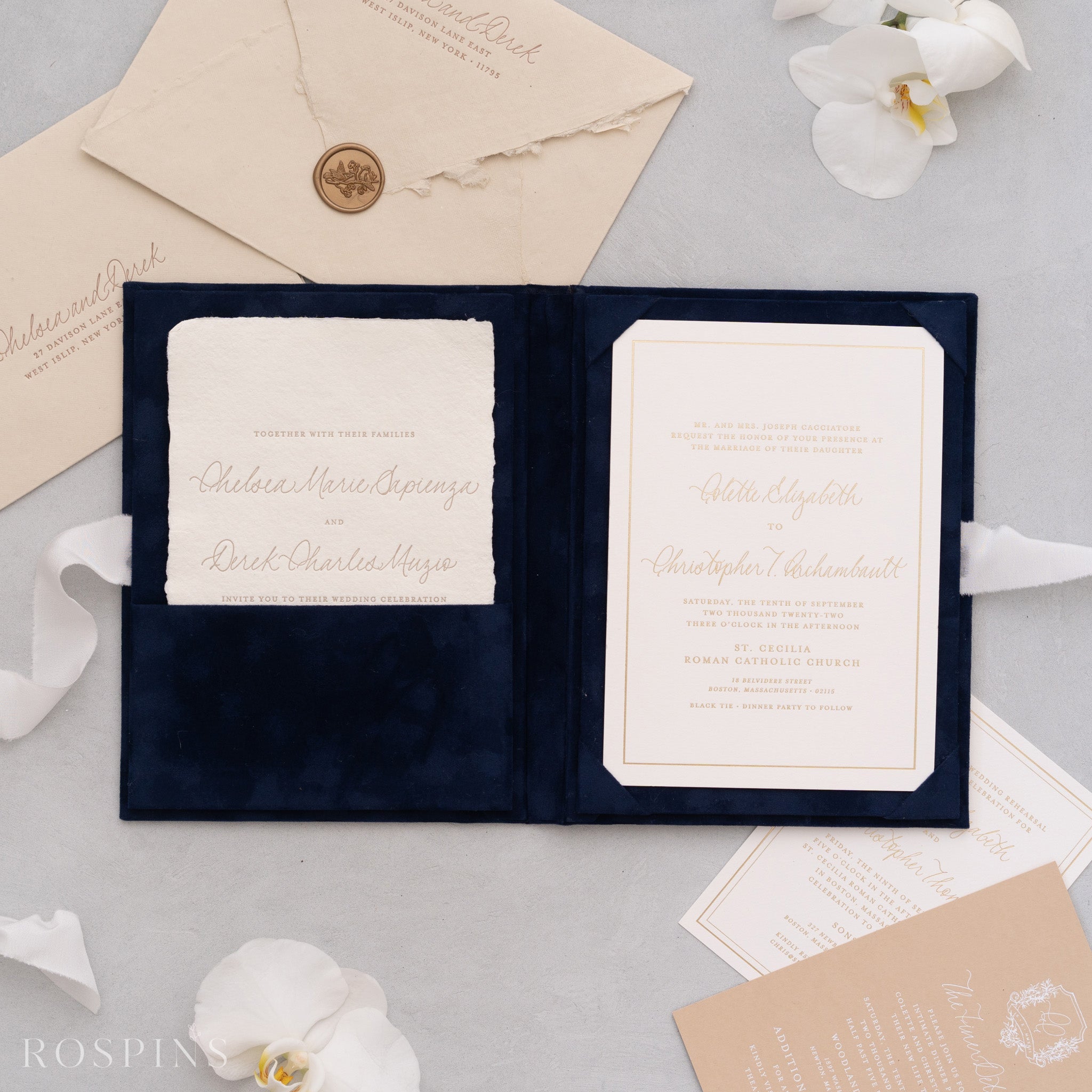 Velvet Invitation Folio - Deep Blue