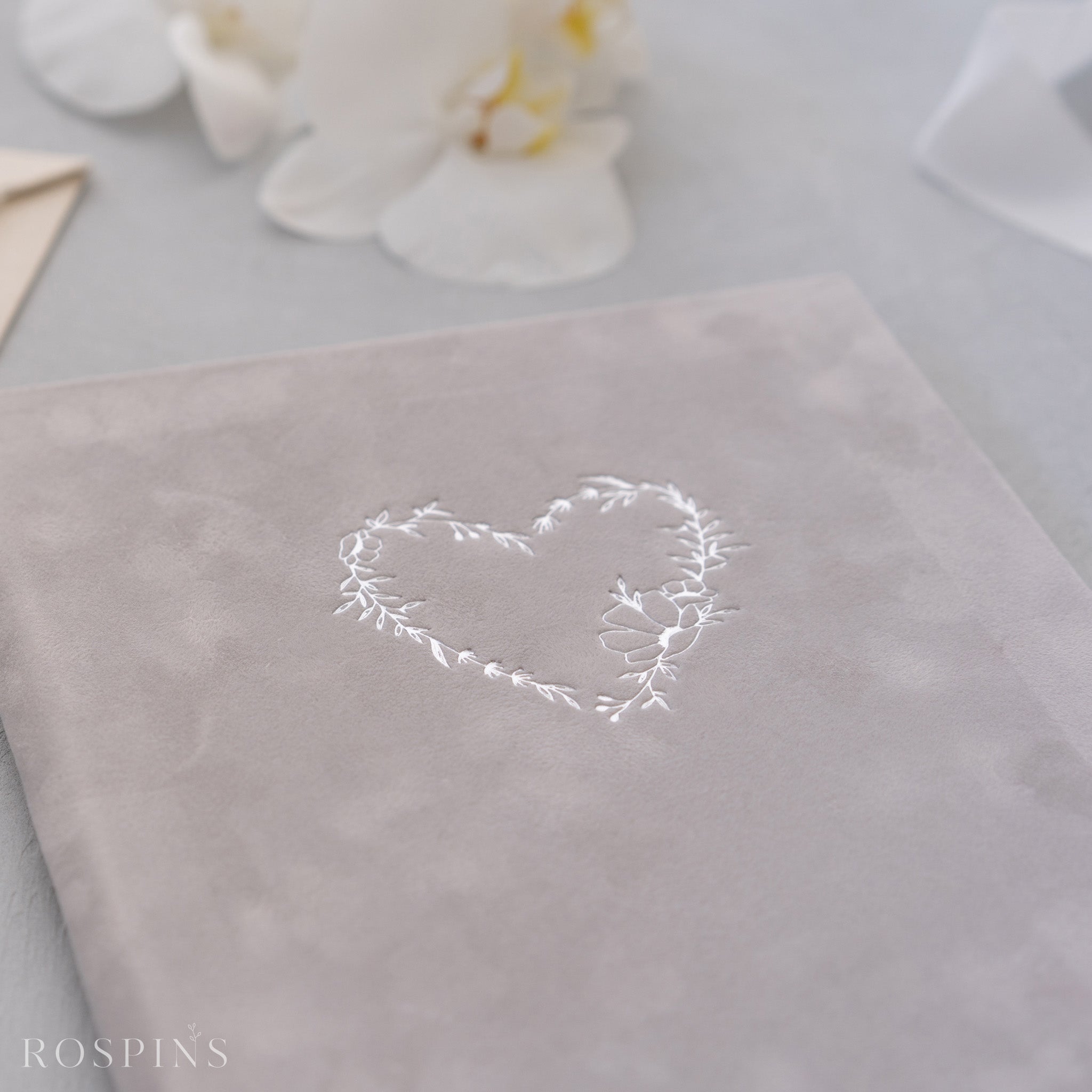 Velvet Invitation Folio - Pale Grey