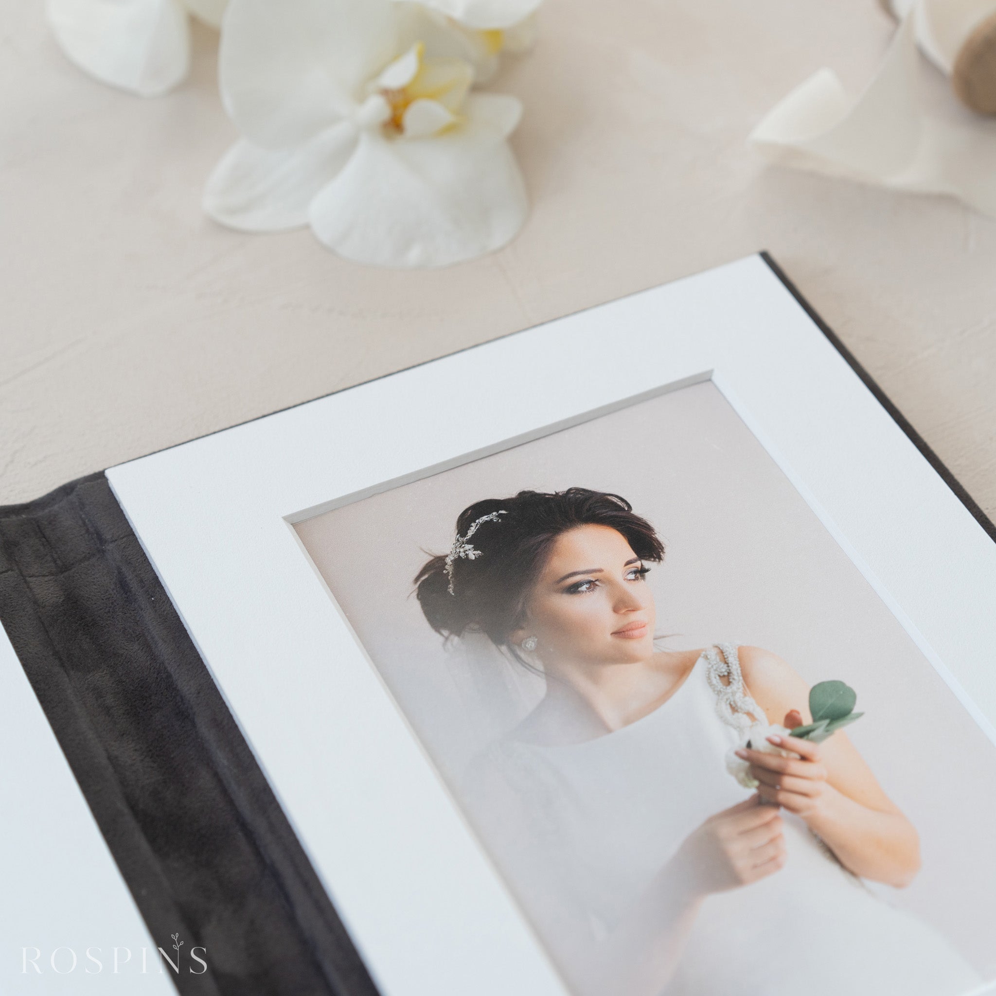 Velvet Matted folio - Charcoal Grey