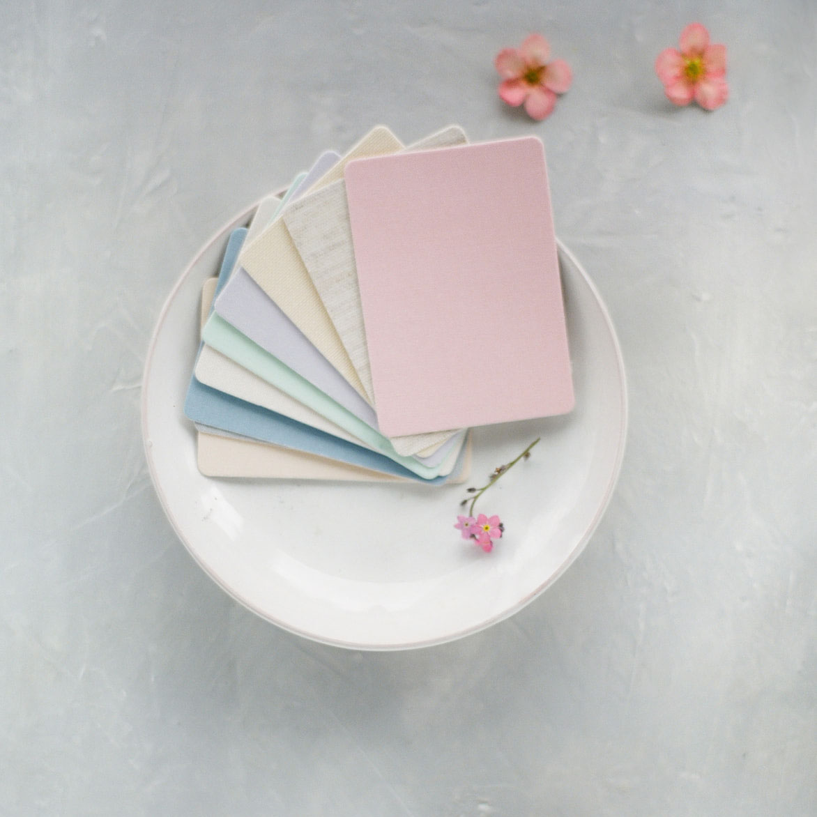 Fabric color swatches for Rospins presentation products