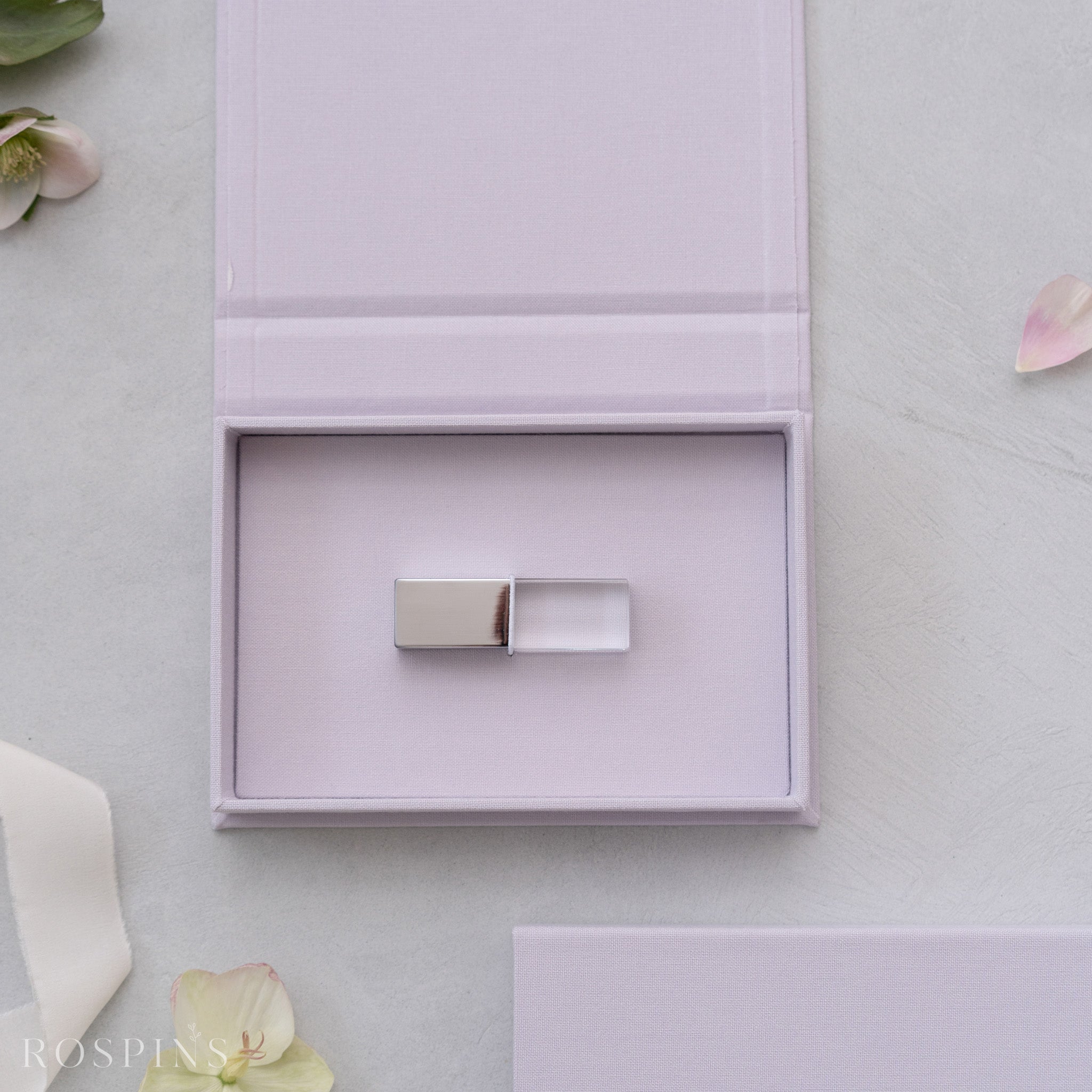 Linen USB Box -Pale Violet