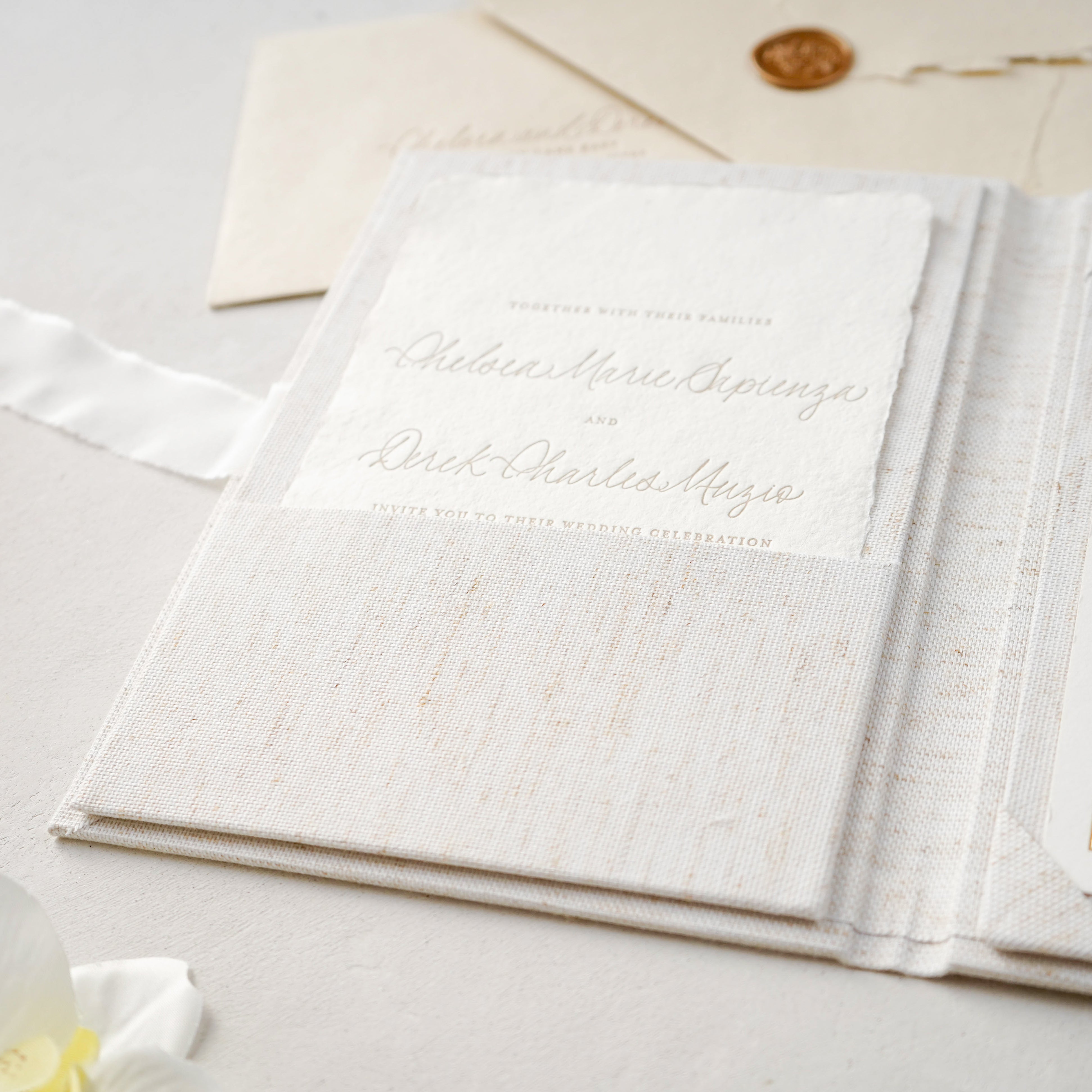 Linen Invitation Folio - Natural Linen #088