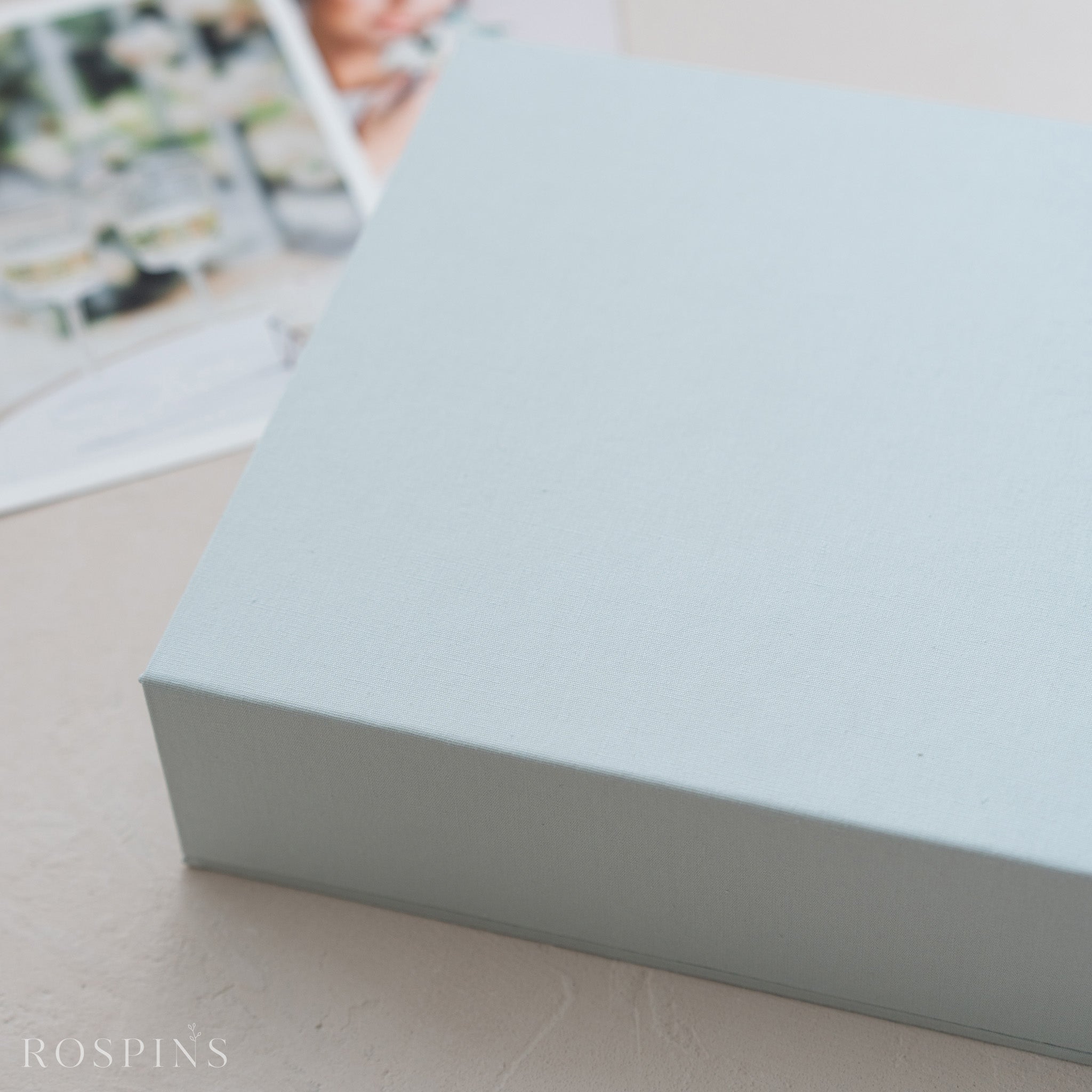 Linen Double Photo Box - Beau Blue