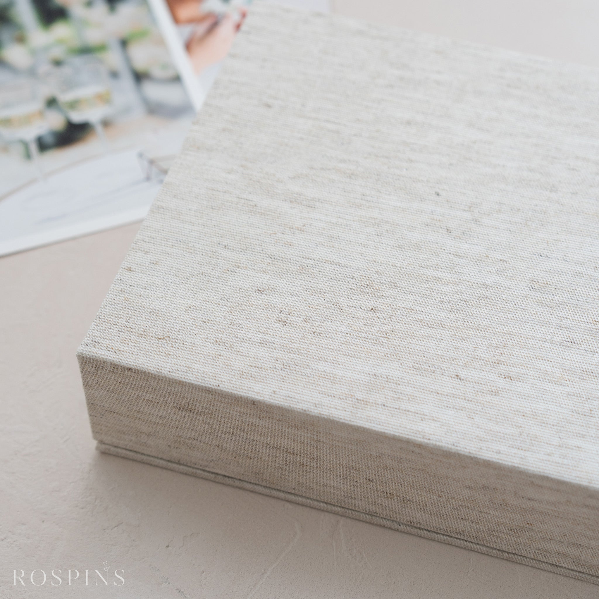 STRATUM Linen Box | 11x14 Photo Box | Off-White 2024 Ribbon | Proof Print Packaging | Photographer Gifts for Clients